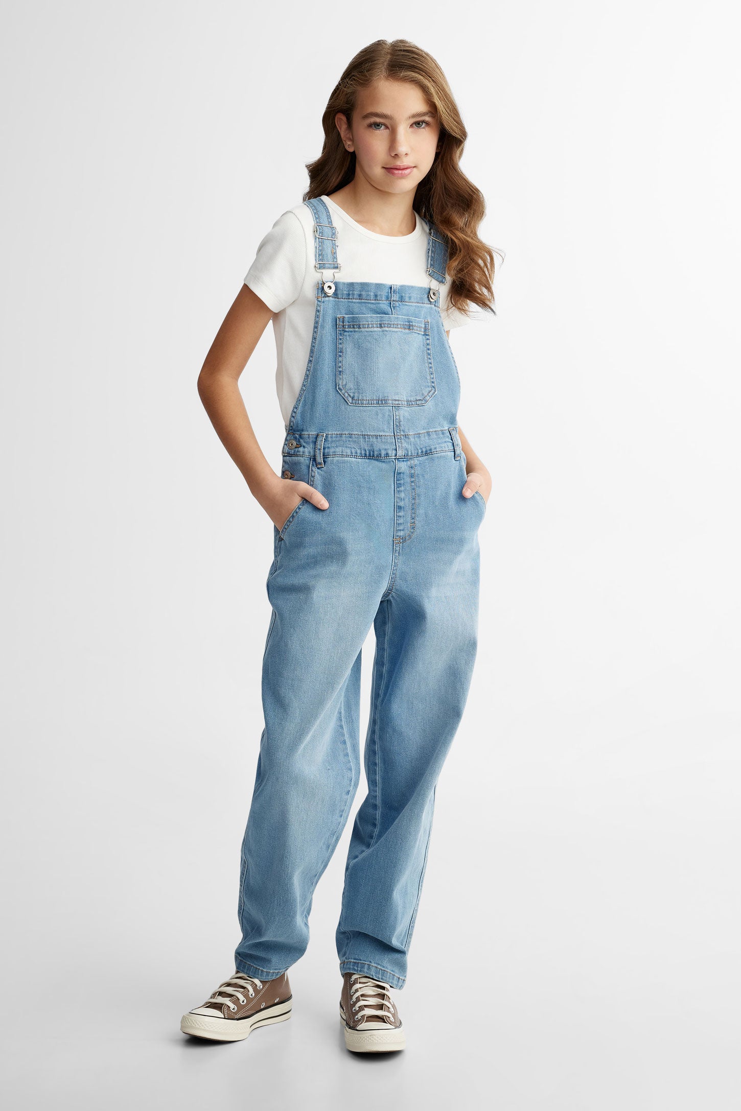 Salopette en jeans Ado fille Aubainerie - Main Image