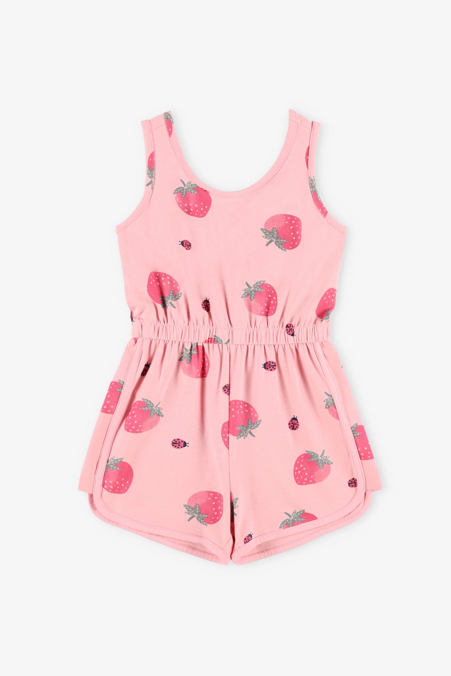 Combi-short imprimé en coton - Enfant fille && ROSE MULTI