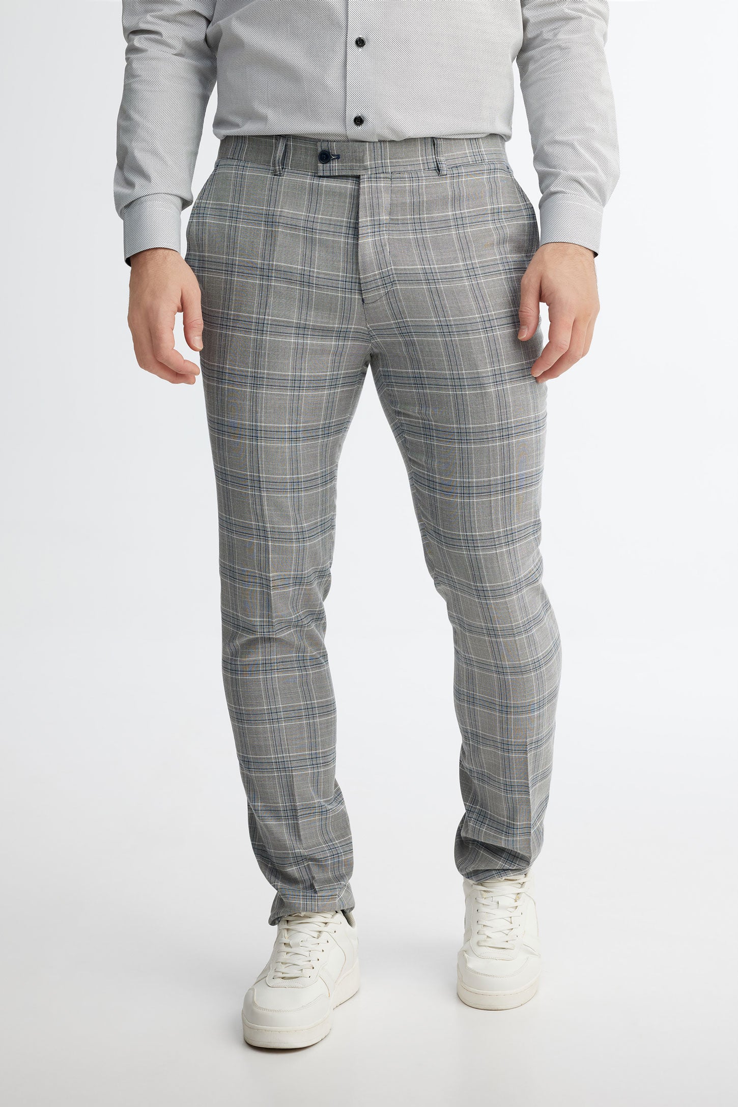 Pantalon habillé coupe ajustée à carreaux pour Homme – Aubainerie