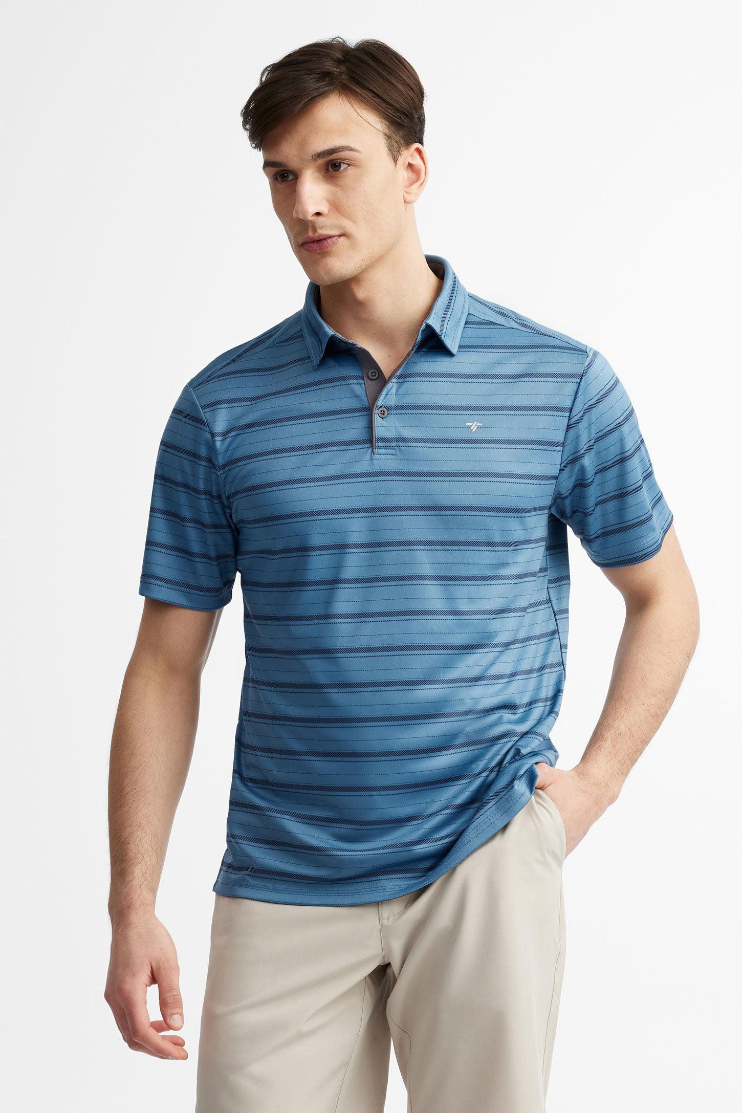 Polo manches courtes athlétique - Homme && BLEU MULTI
