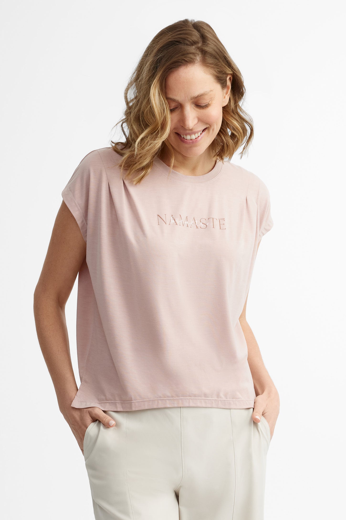T-shirt col rond Lyocell - Femme && ROSE