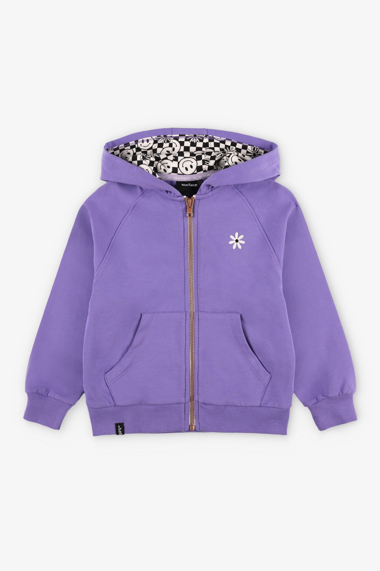 Veste à capuchon coton ouaté - Enfant fille && MAUVE