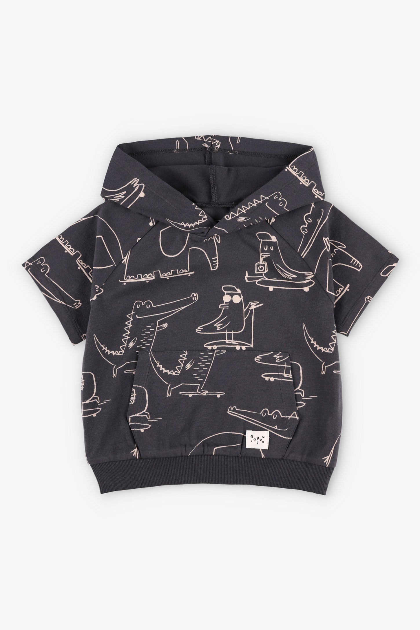T-shirt à capuchon en coton, 2T-3T - Bébé garçon && GRIS MULTI