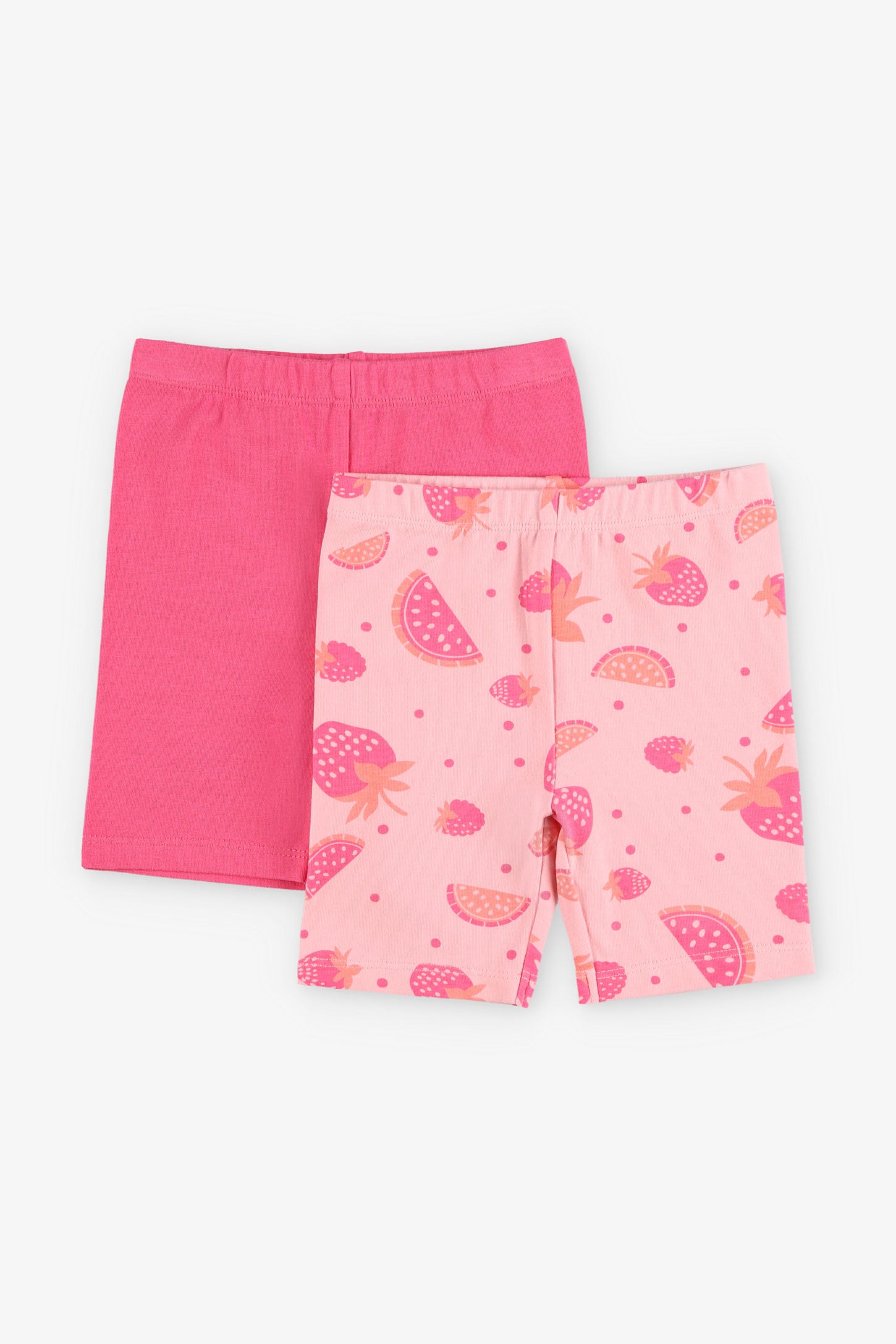 Prix pop, Lot de 2 cuissards en coton, 2T-3T - Bébé fille && ROSE MULTI