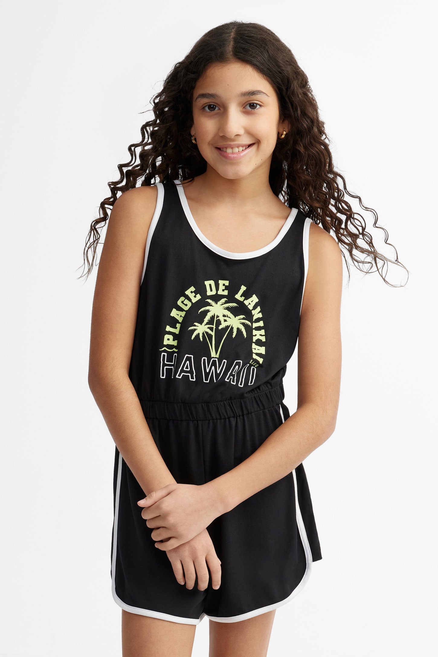 Combi-short imprimé - Ado fille && NOIR