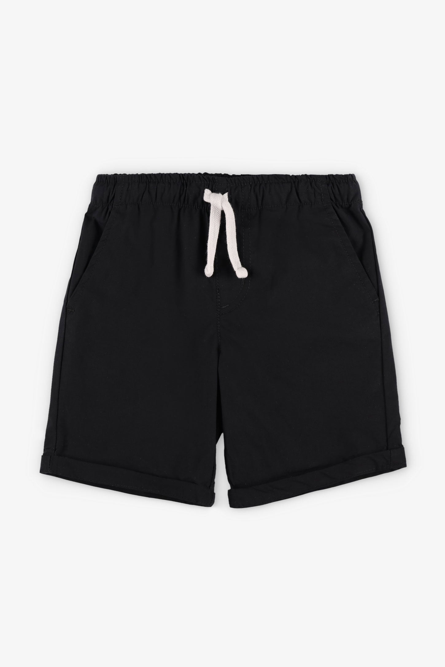Bermuda taille élastique en coton - Bébé garçon && NOIR