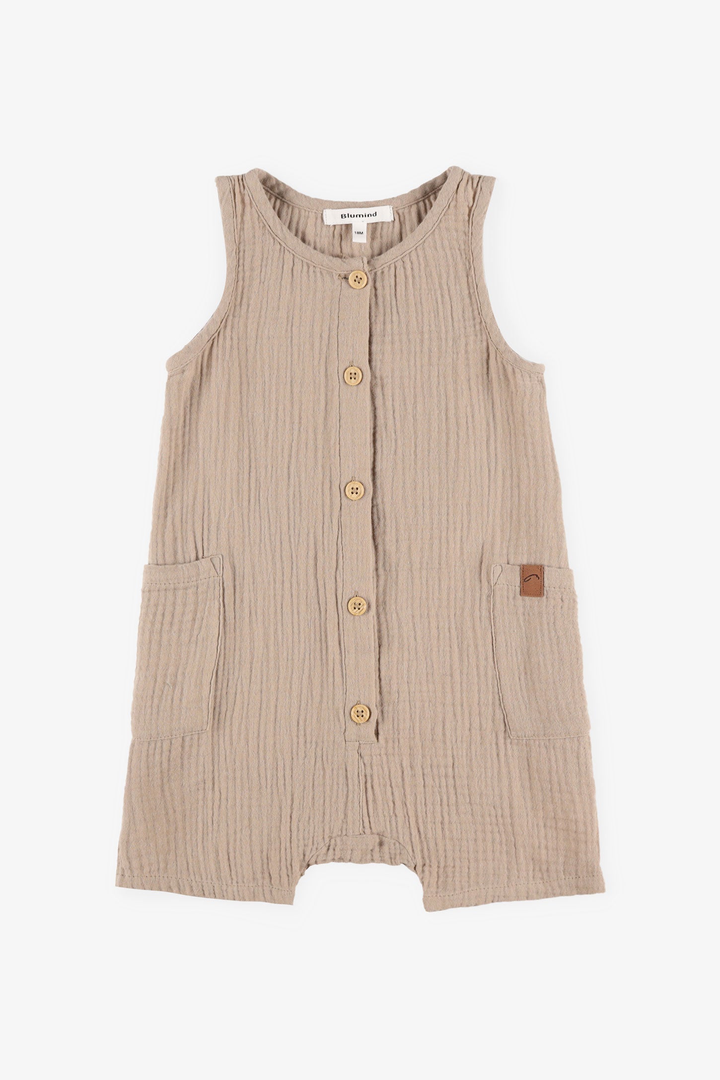 Barboteuse en mousseline de coton - Bébé garçon && BRUN