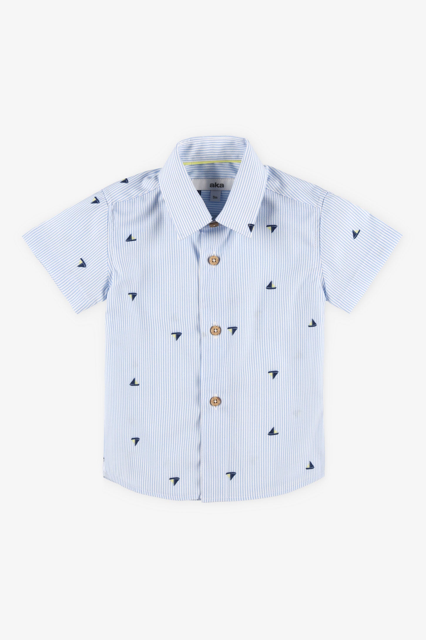 Chemise manches courte en coton - Bébé garçon && BLEU