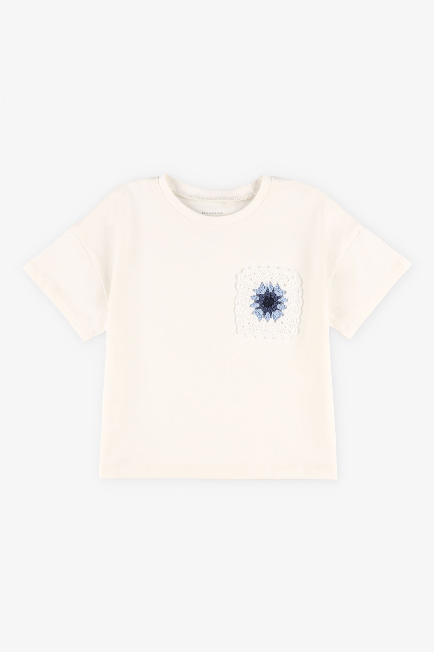 T-shirt avec détails en crochet - Enfant fille && BLANC