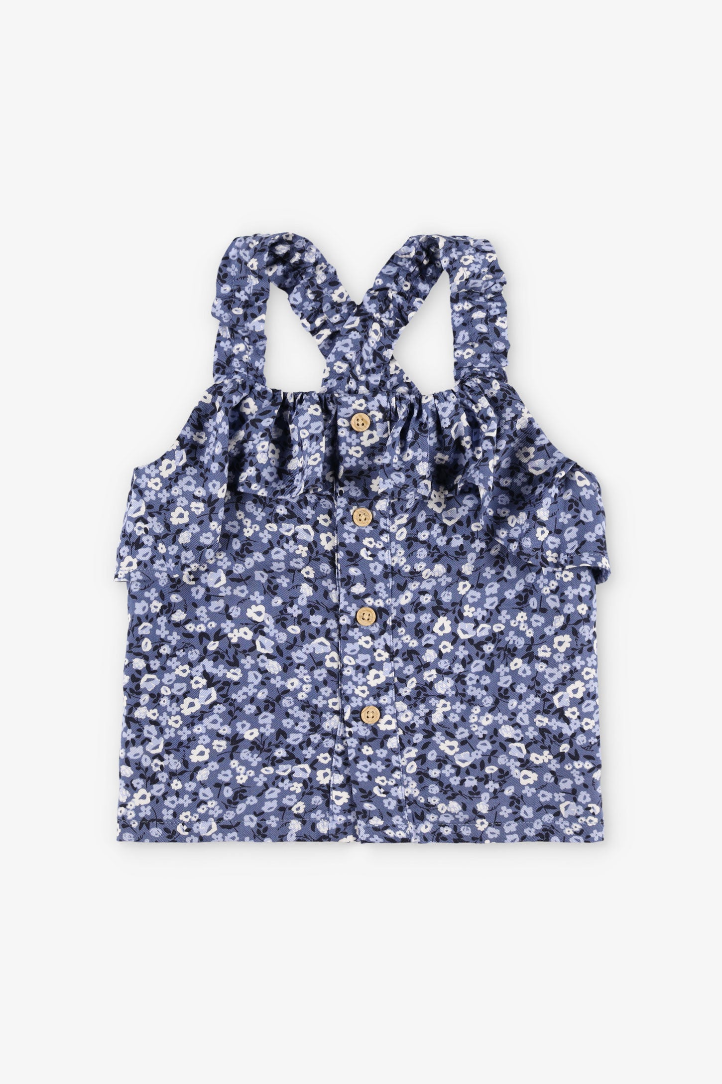 Camisole à volants imprimé - Enfant fille && BLEU MULTI