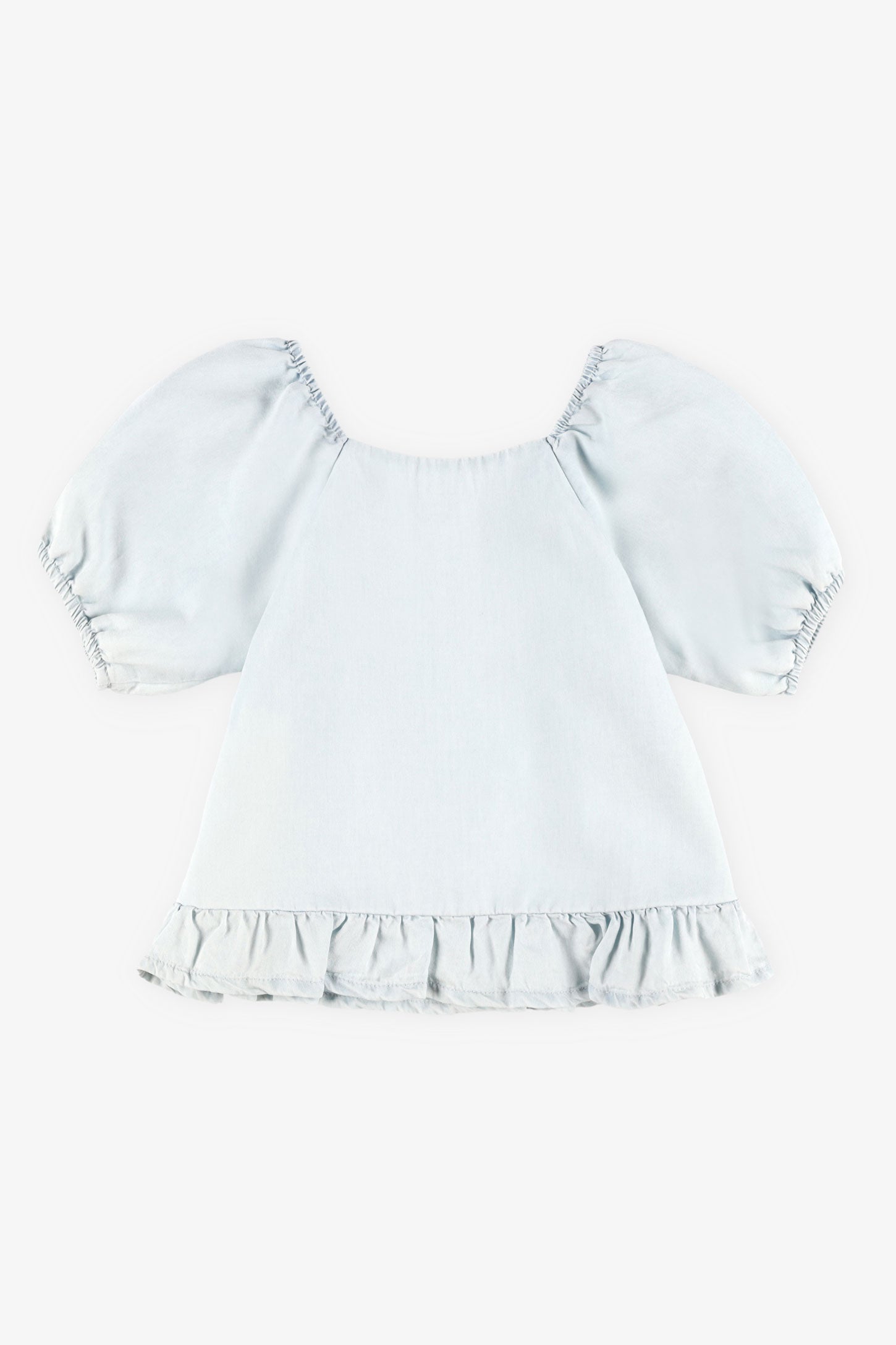 Chandail manches courtes ballon - Enfant fille && BLEU PALE