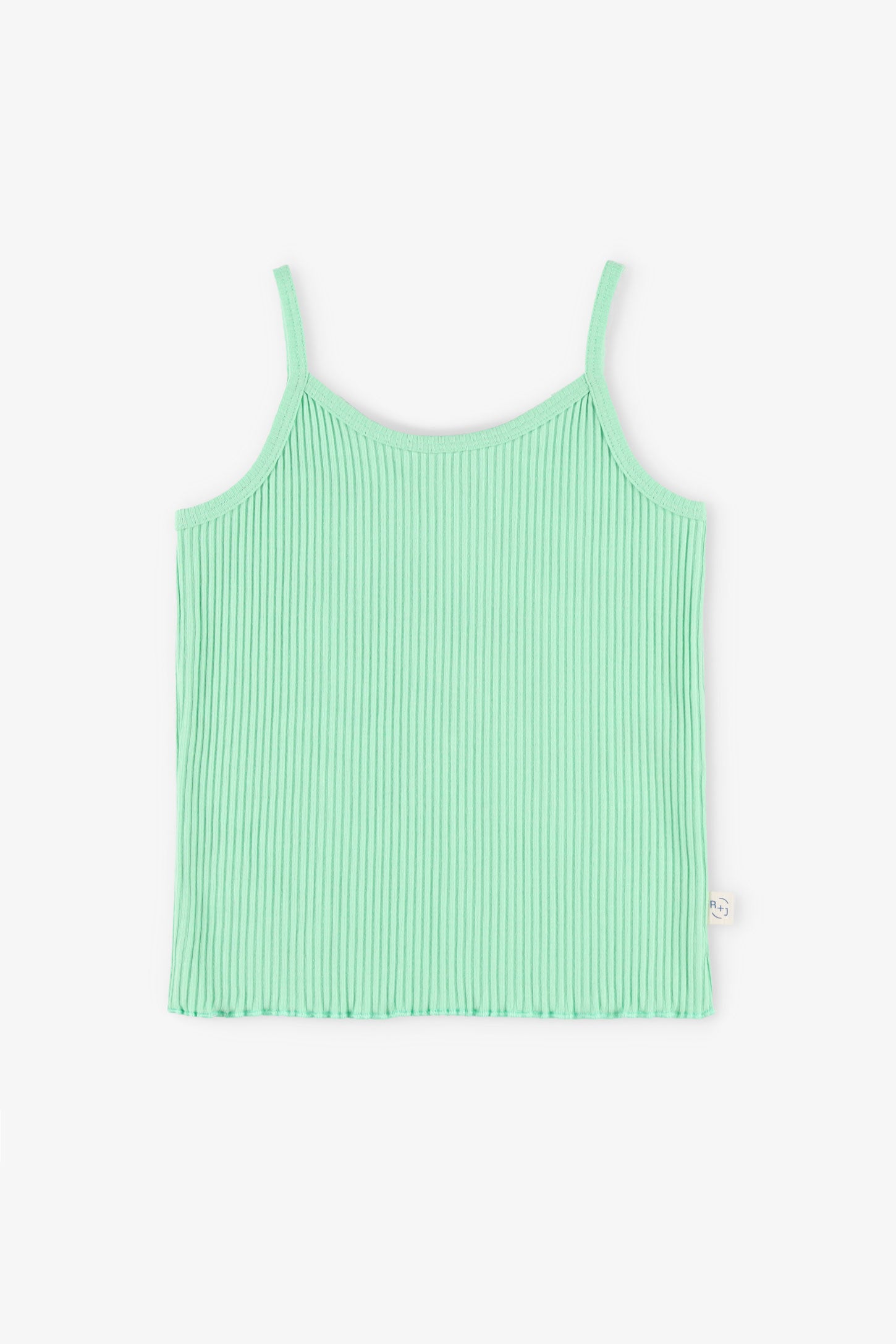 Camisole côtelée finition laitue - Enfant fille && VERT