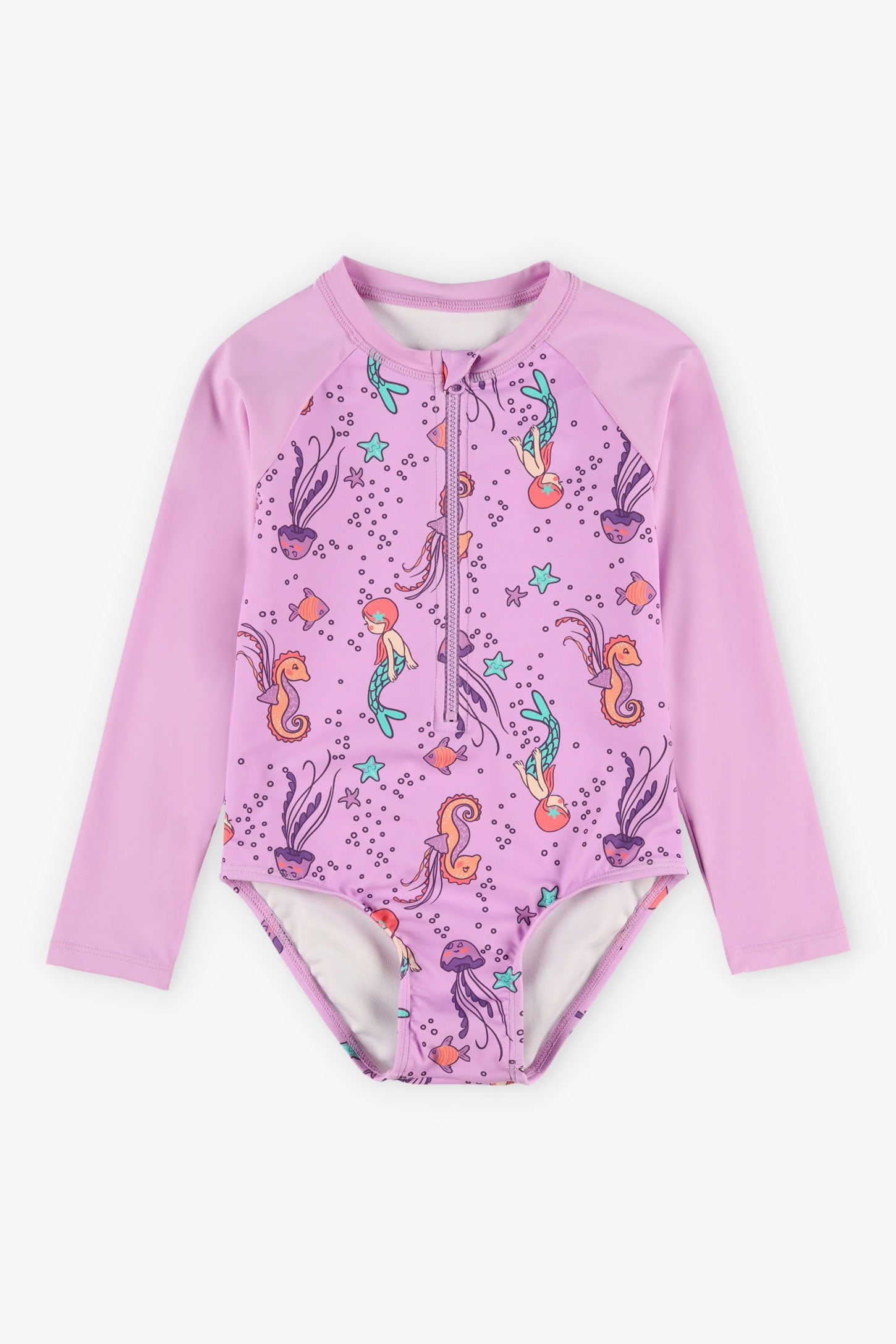 Maillot De Bain Une Pièce UV Pour Bébé Fille - Manches Longues, Fermeture éclair, Protection Solaire, Combinaison Plage - 7