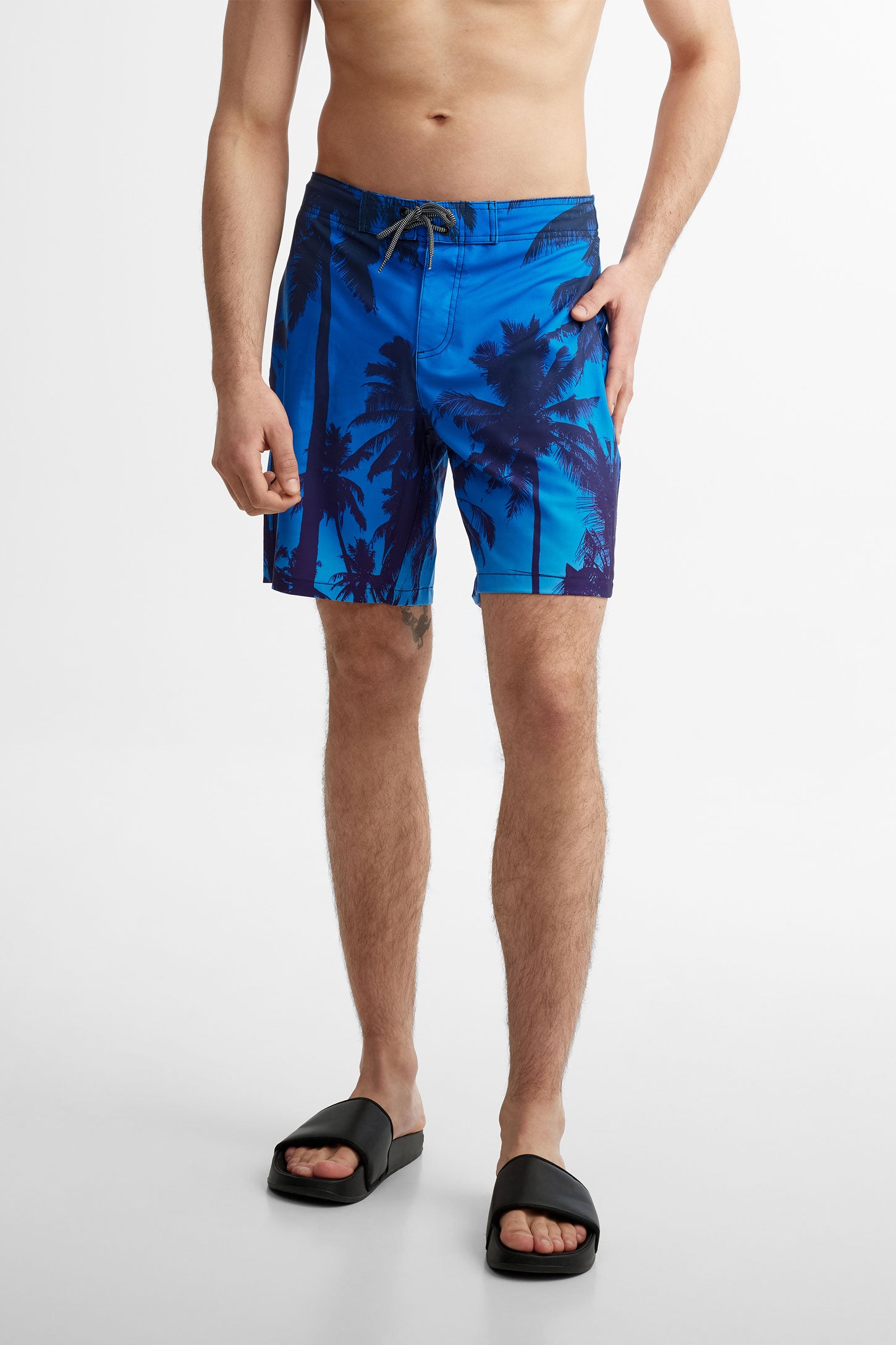 Short maillot de bain extensible 4 sens - Homme && BLEU MULTI