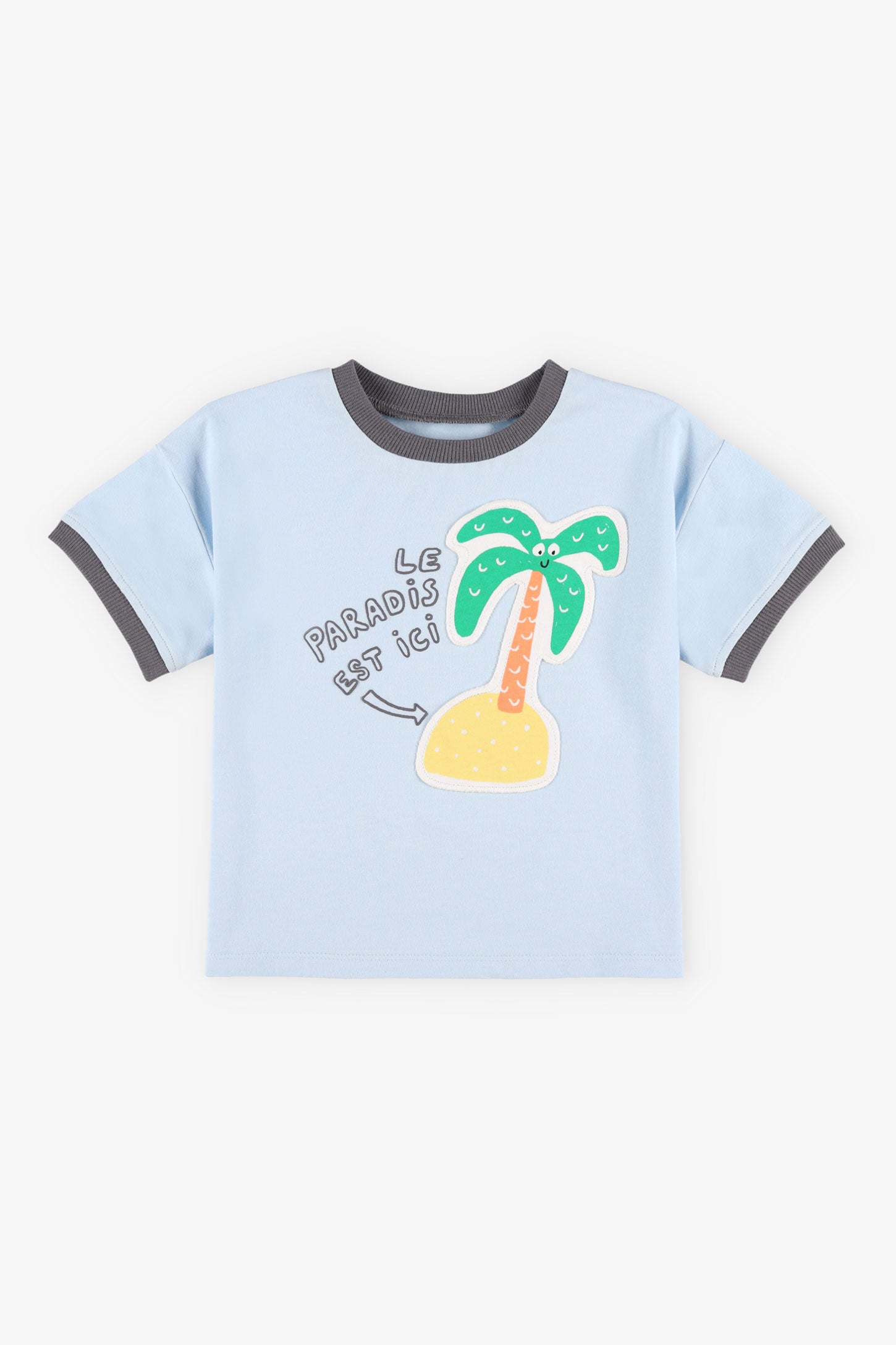 T-shirt imprimé en coton - Bébé garçon && BLEU