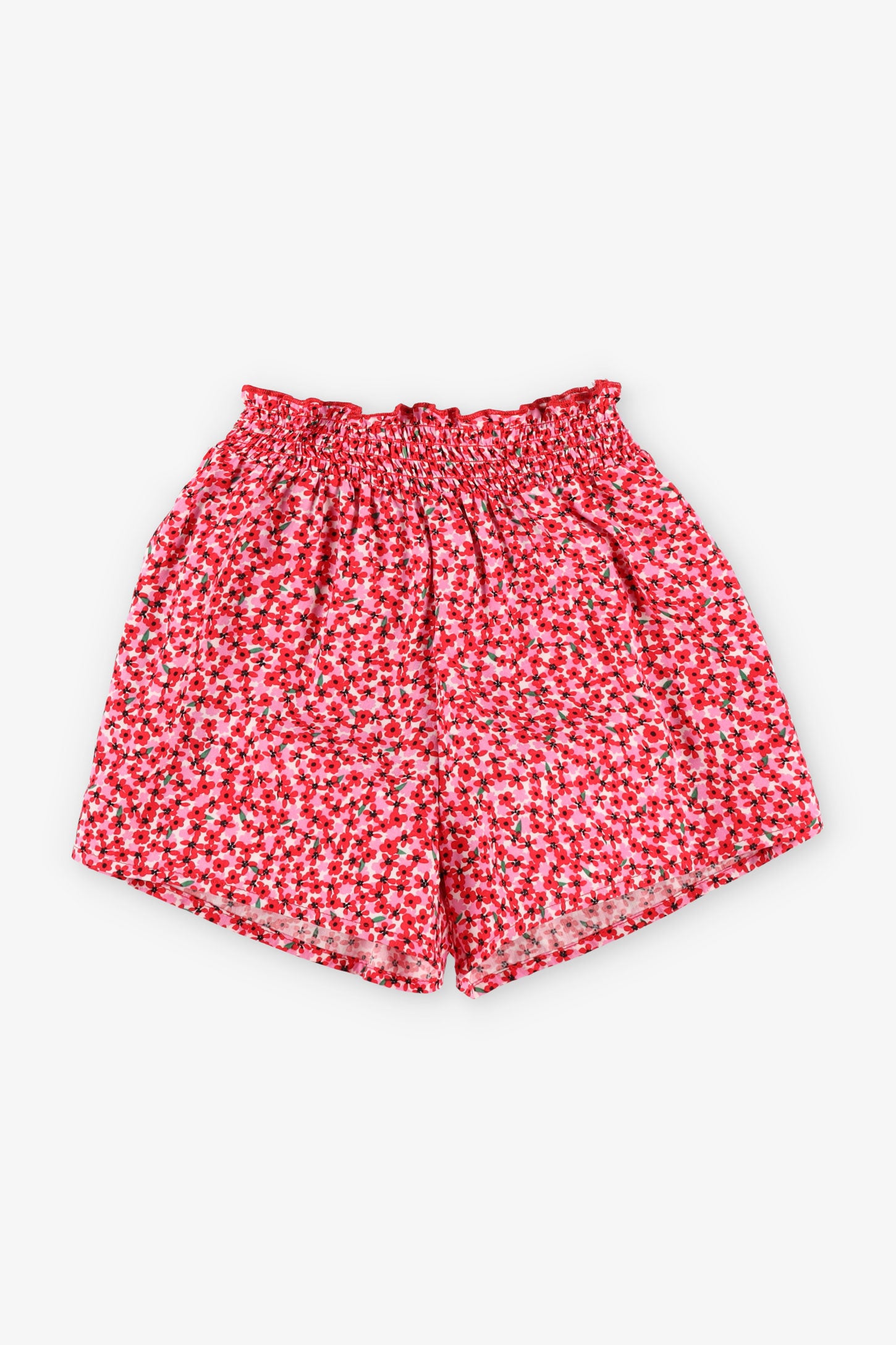 Short imprimé floral challis - Enfant fille && ROUGE/MULTI
