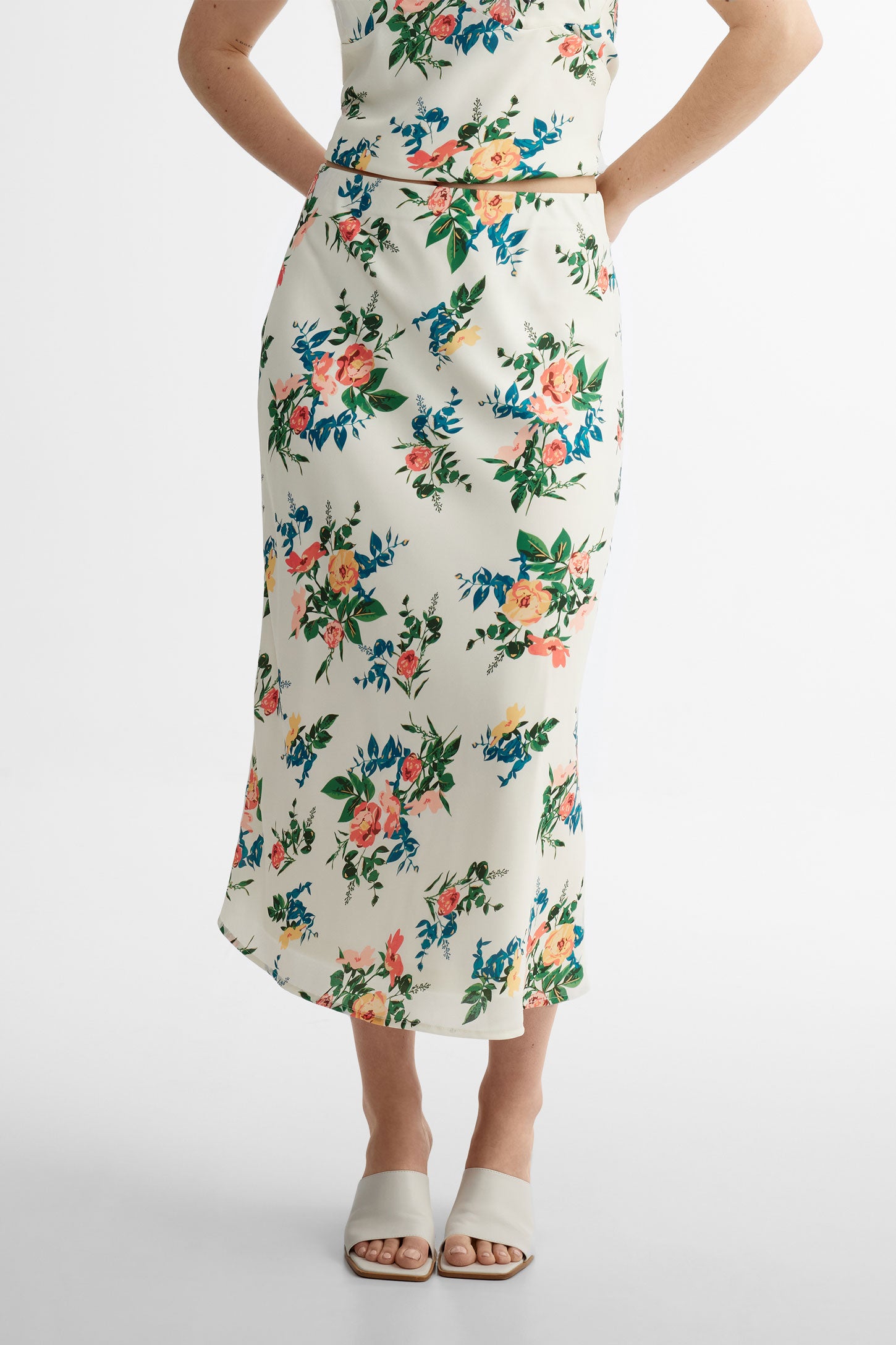 Jupe longue imprimé floral - Femme && BEIGE/MULTI