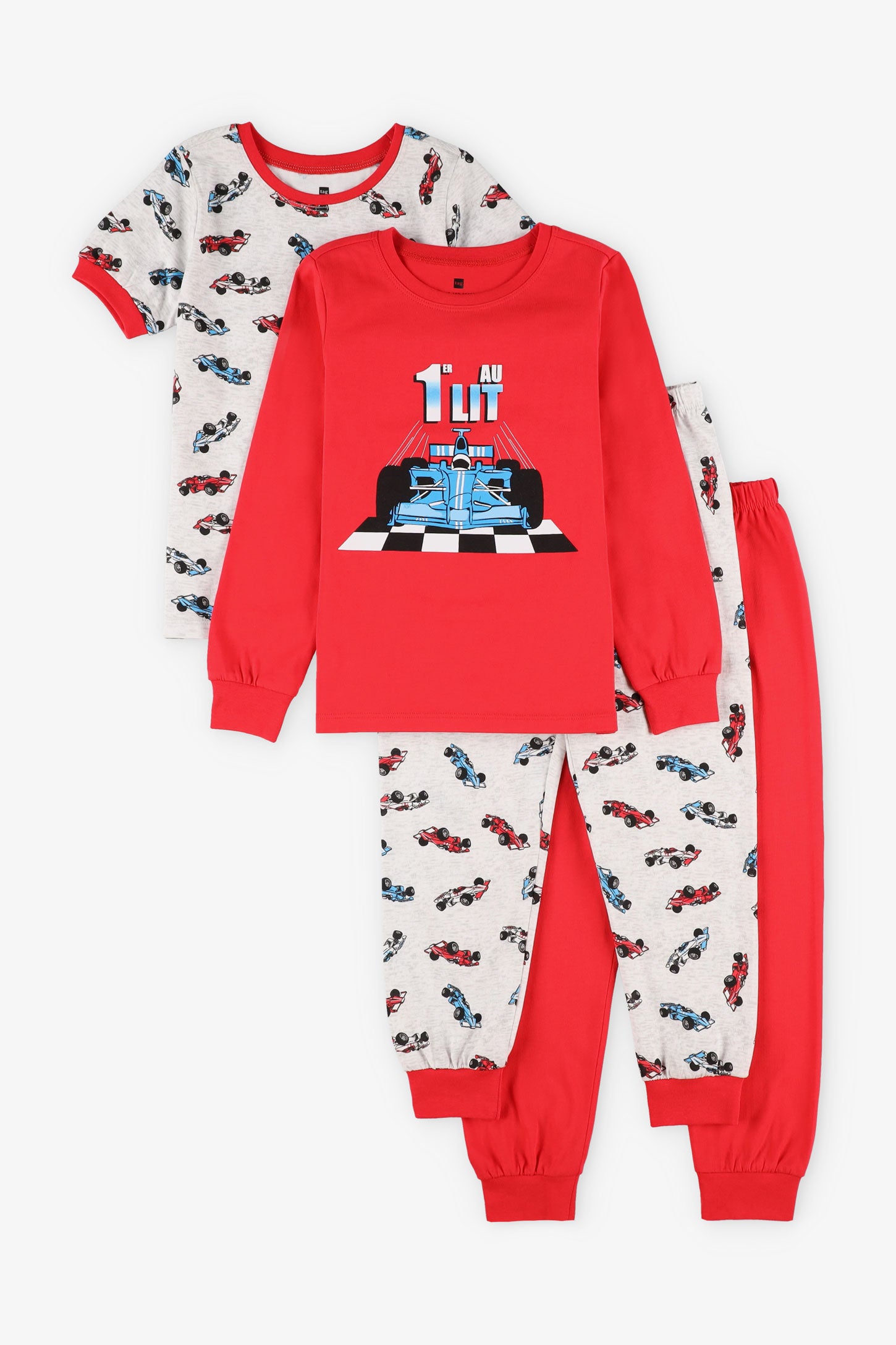 Lot de 2 pyjamas 2-pièces en coton – Enfant garçon && ROUGE