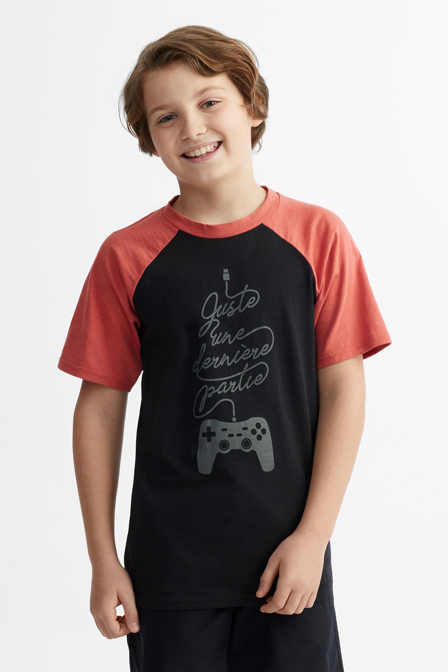 T-shirt imprimé en coton, 2/25$ - Ado garçon && ROUGE