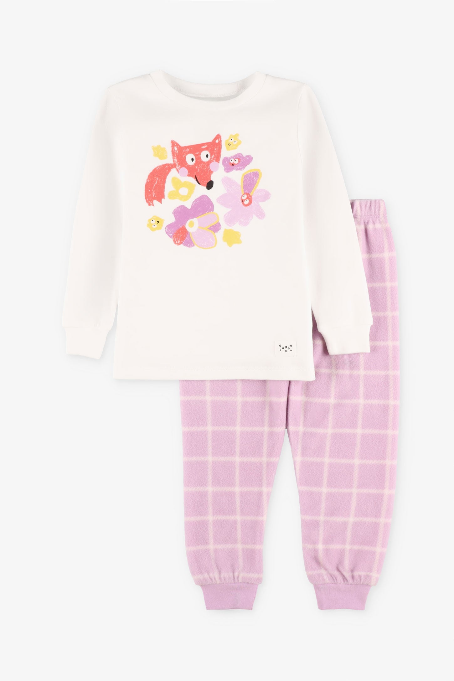 Pyjama 2-pièces Coton bio - Bébé fille && BLANC
