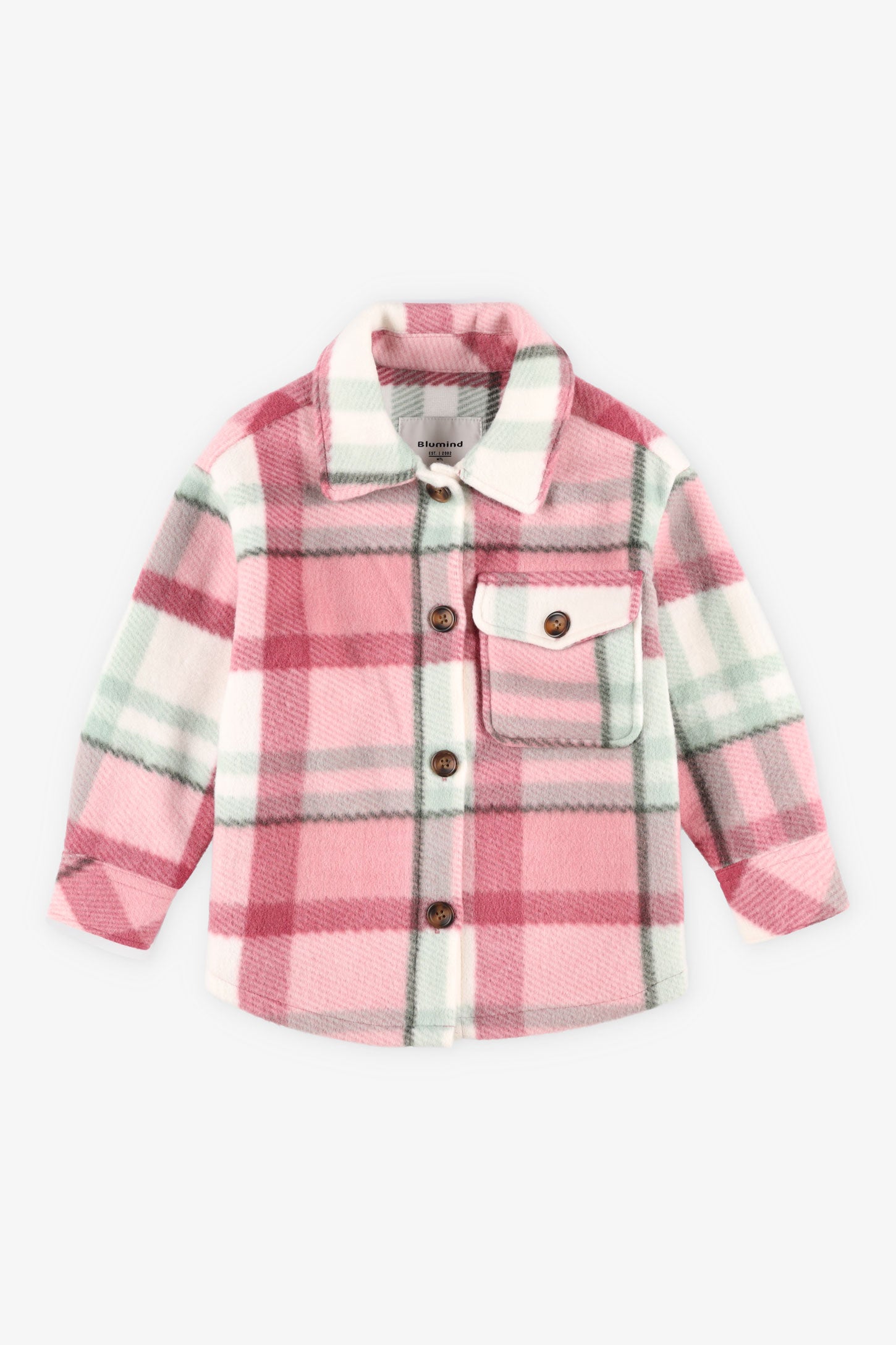 Surchemise à carreaux en tricot brossé Enfant fille – Aubainerie