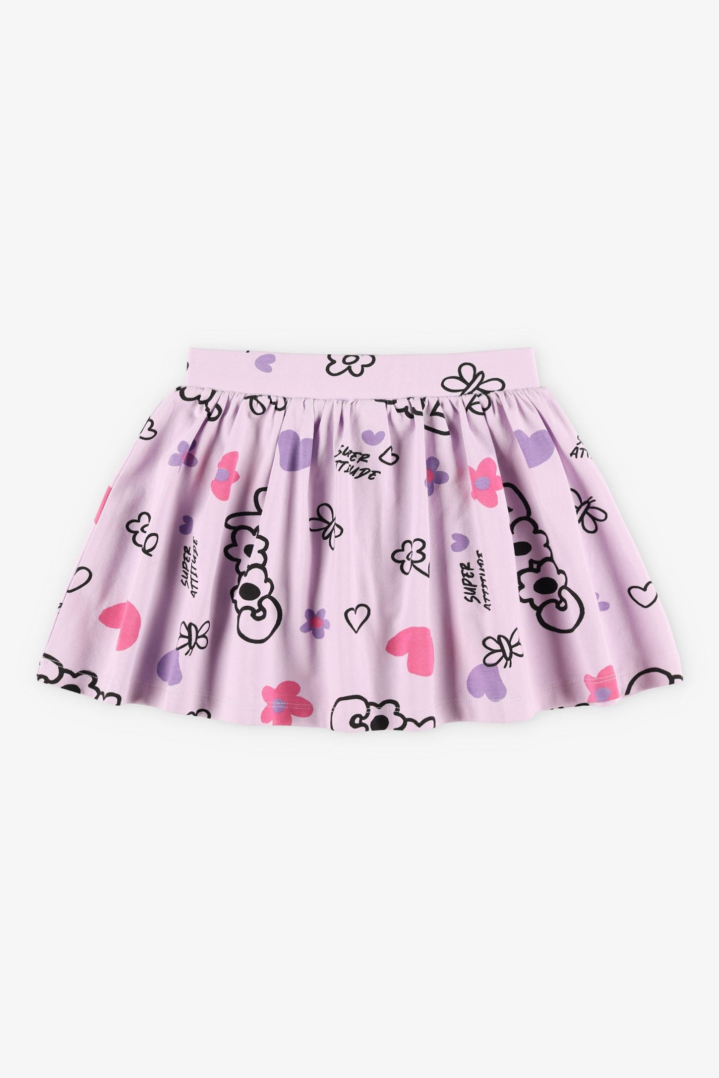 Jupe-short en coton - Enfant fille && MAUVE/MULTI