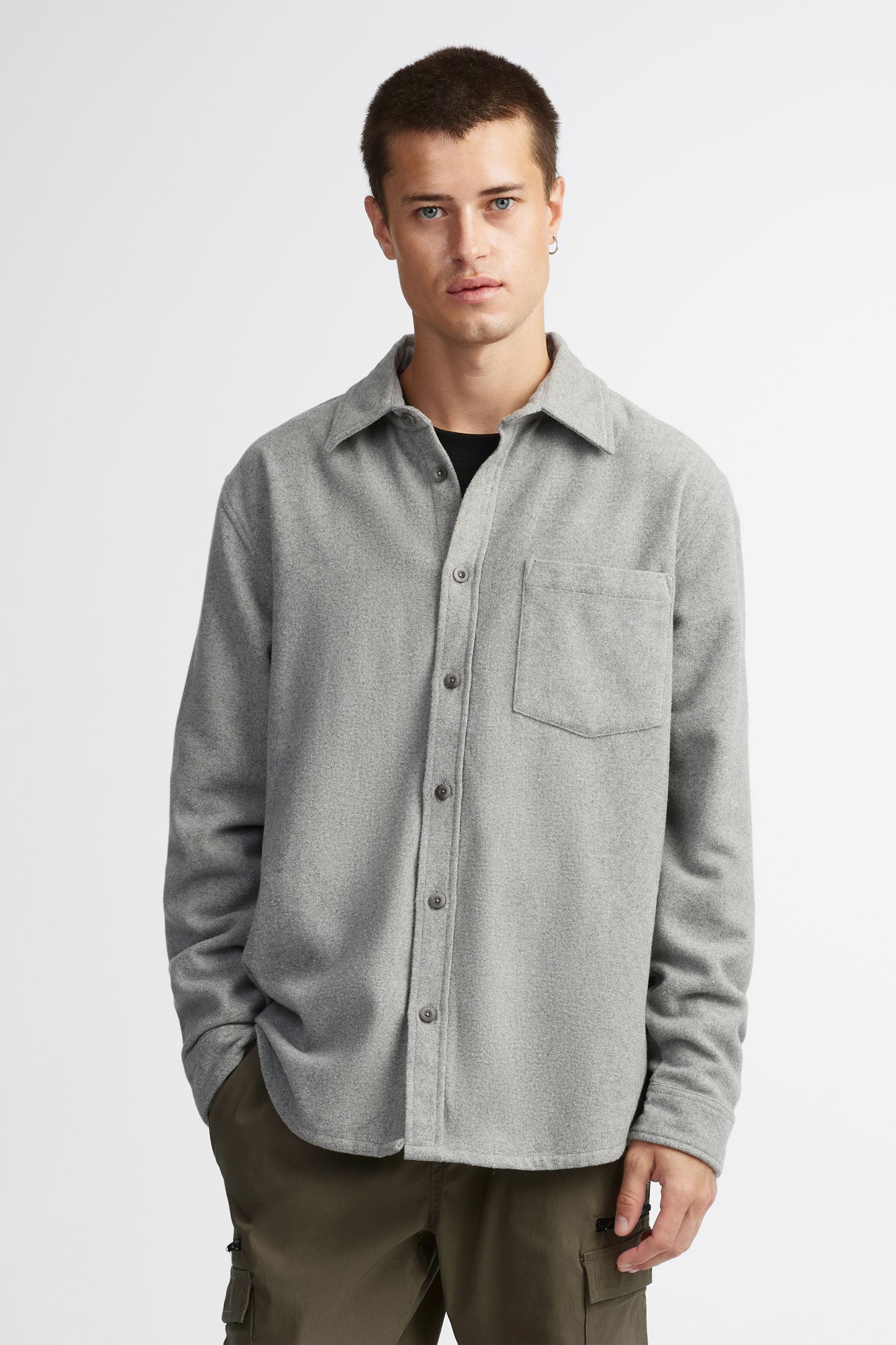 Surchemise en flanelle - Homme && GRIS MIXTE