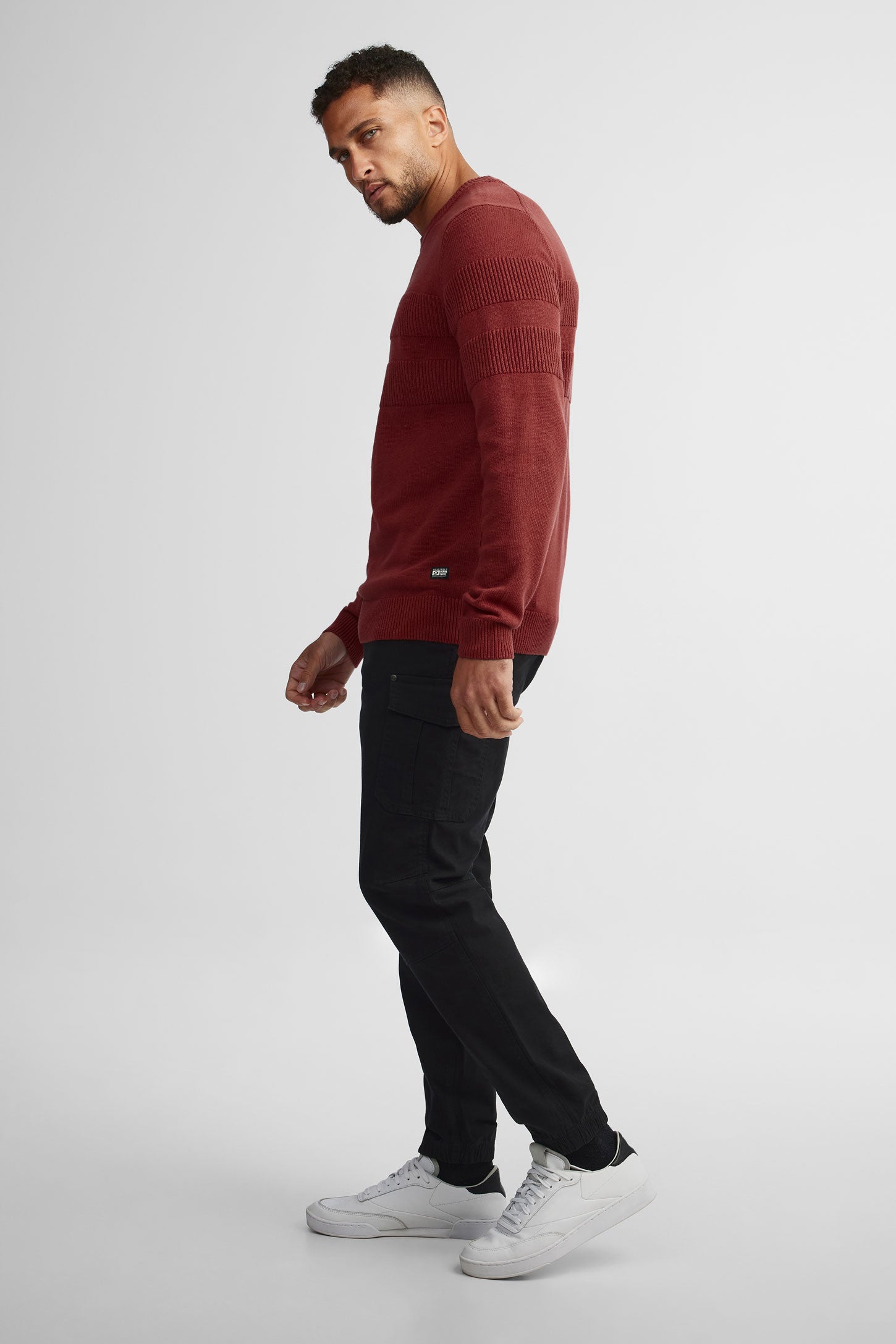 Chandail col rond tricot - Homme && ROUGE