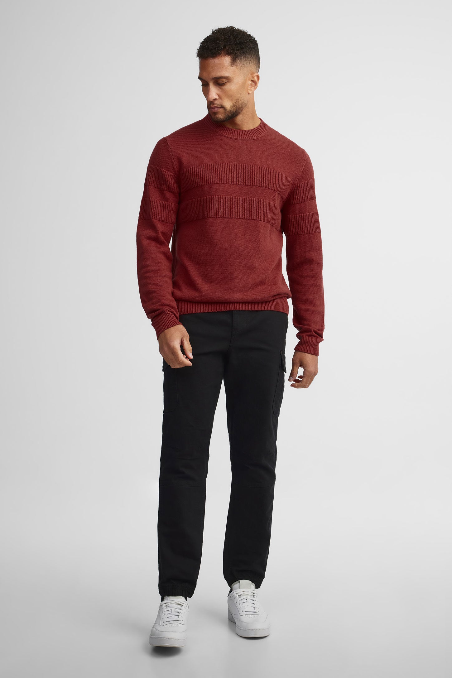 Chandail col rond tricot - Homme && ROUGE