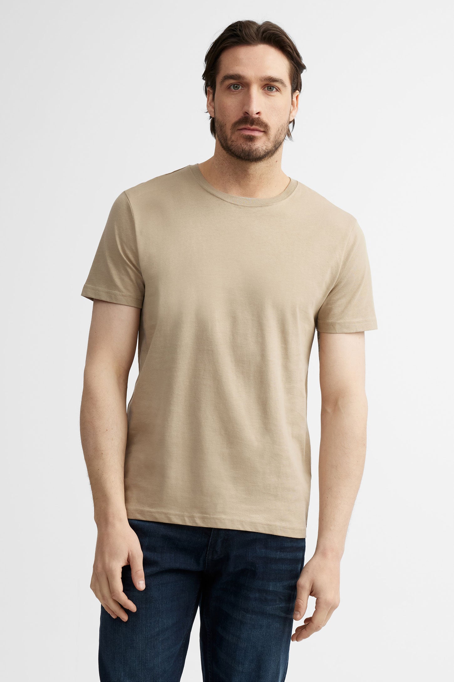 T-shirt en coton, 3/25$ - Homme && BEIGE