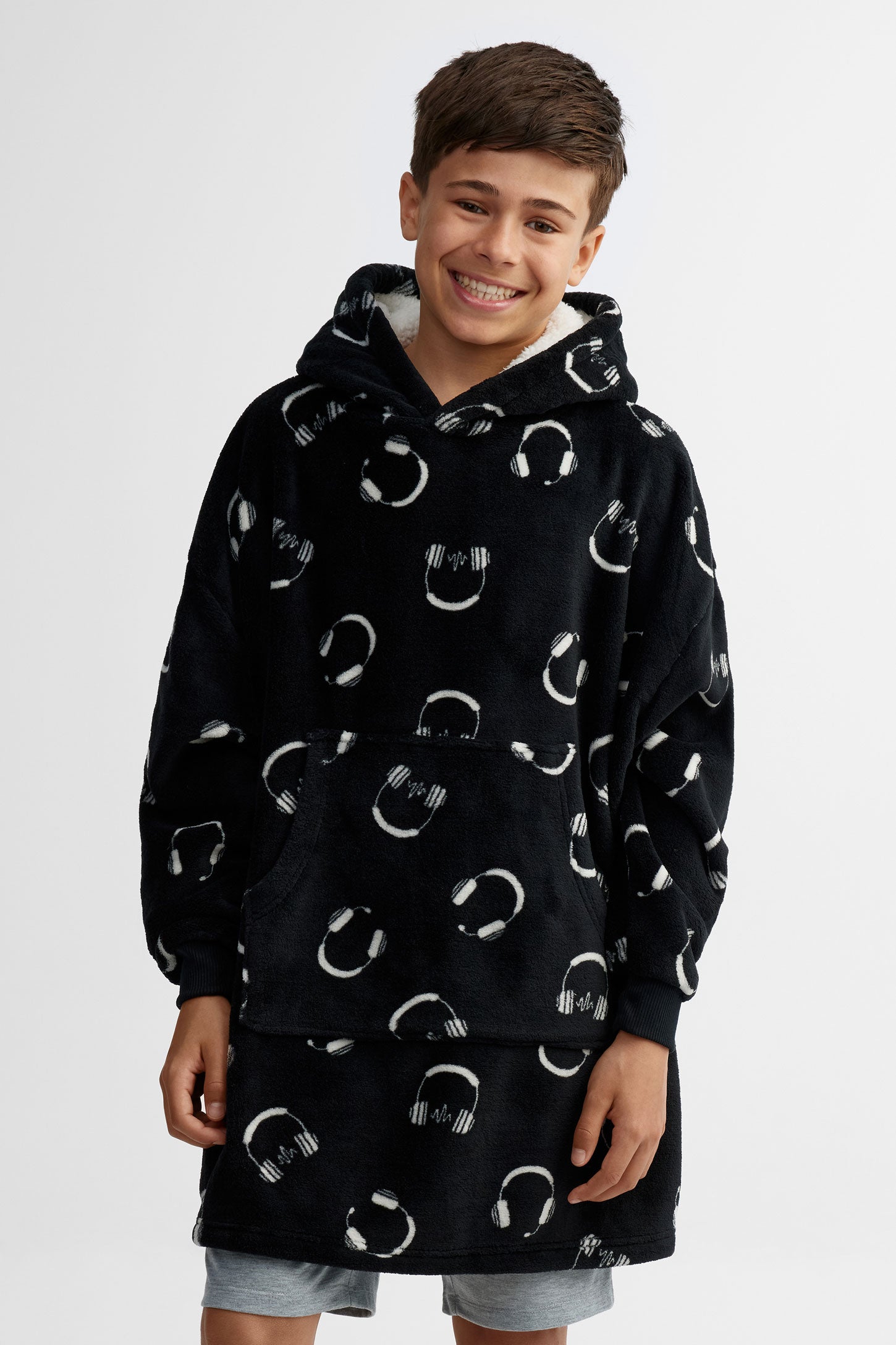 Poncho à Capuche Cape Pour Bébé Trcoté Man En Lane Mérnos Grse