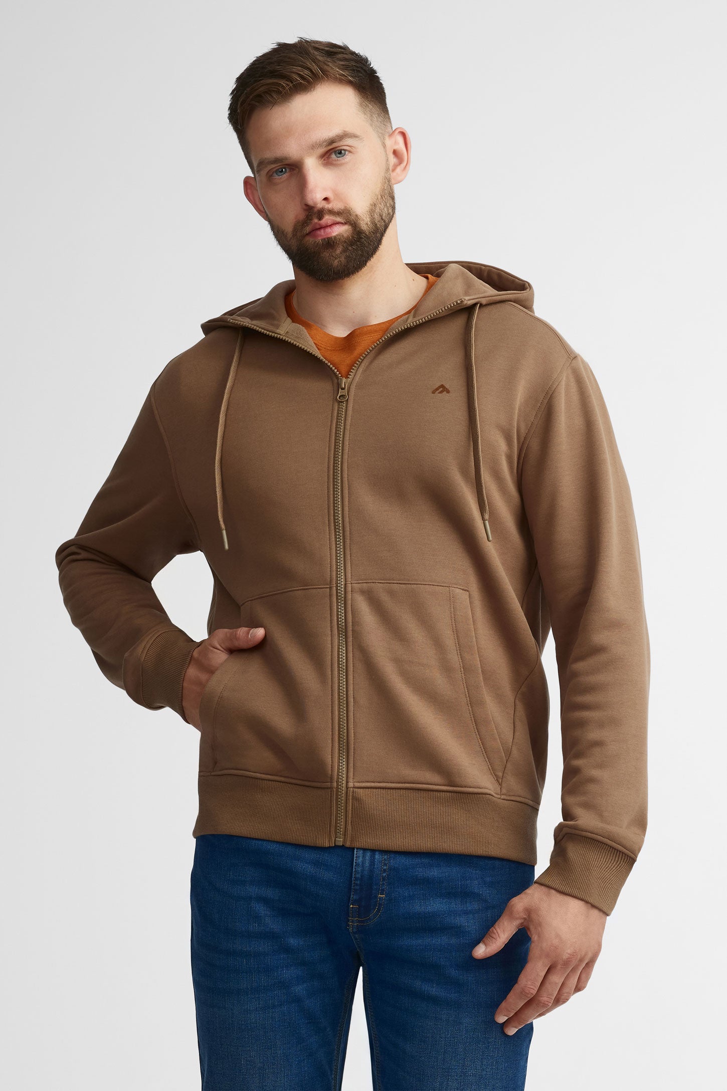 Veste à capuchon BM - Homme && BRUN