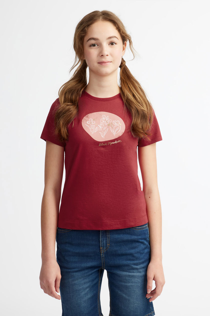 T-shirt coton bio polyester recyclé BM, 2/40$ - Ado fille && ROUGE
