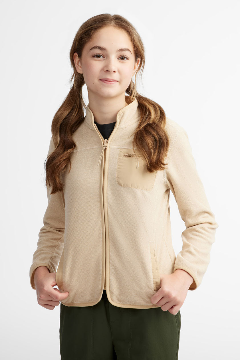 Veste col montant micropolaire BM - Ado fille && BLANC MULTI