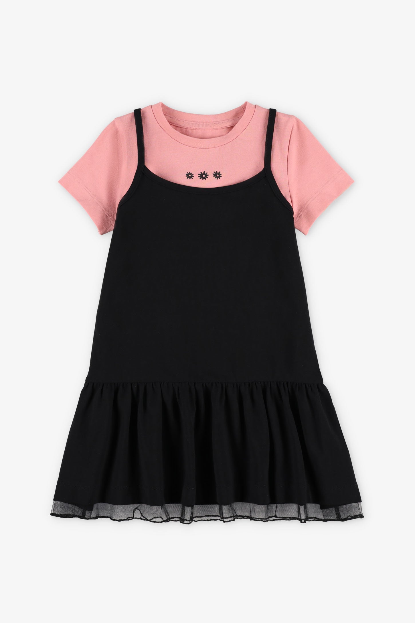 Ensemble 2-pièces t-shirt et robe - Enfant fille && NOIR