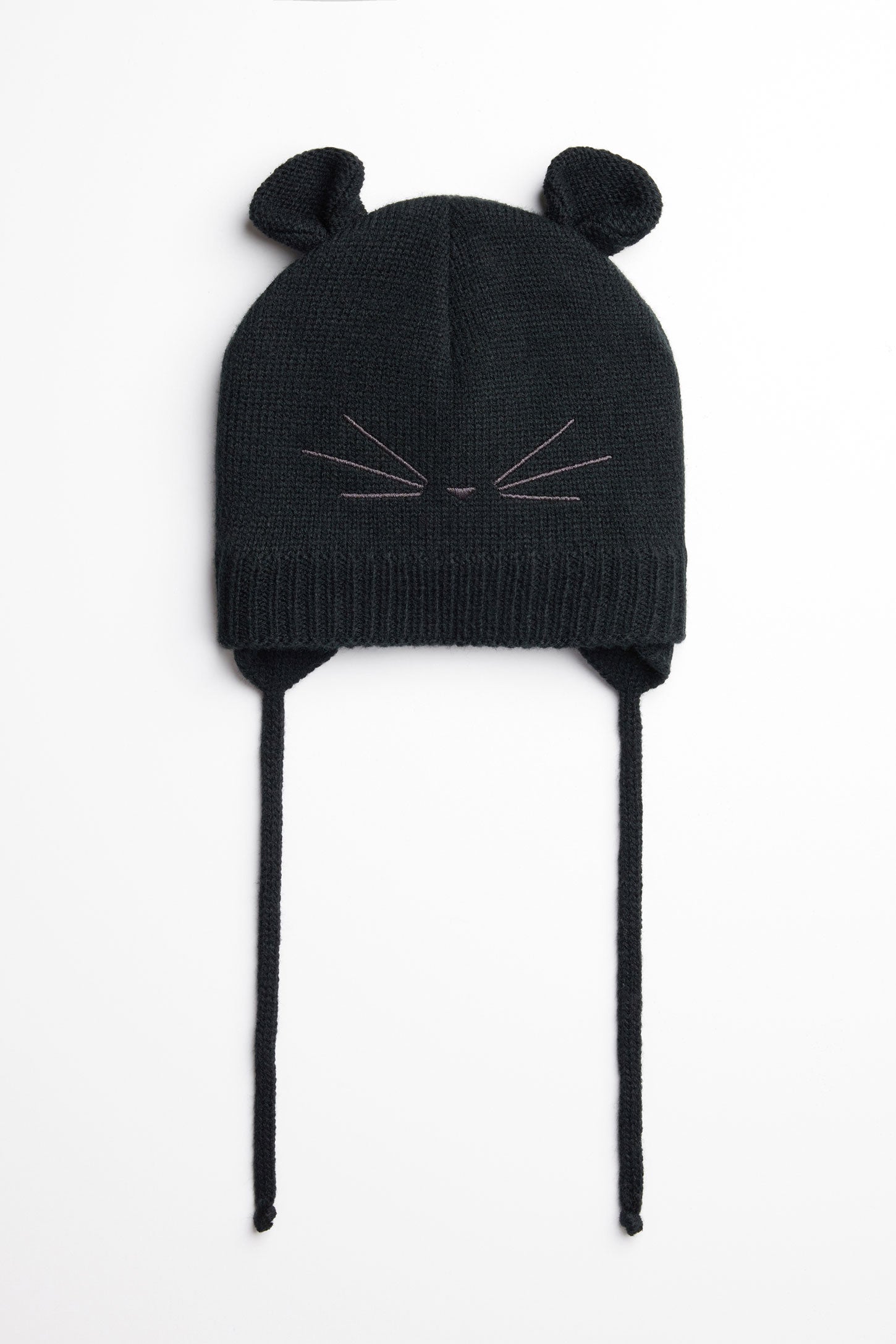 Tuque oreilles animale doublée - Bébé fille && NOIR