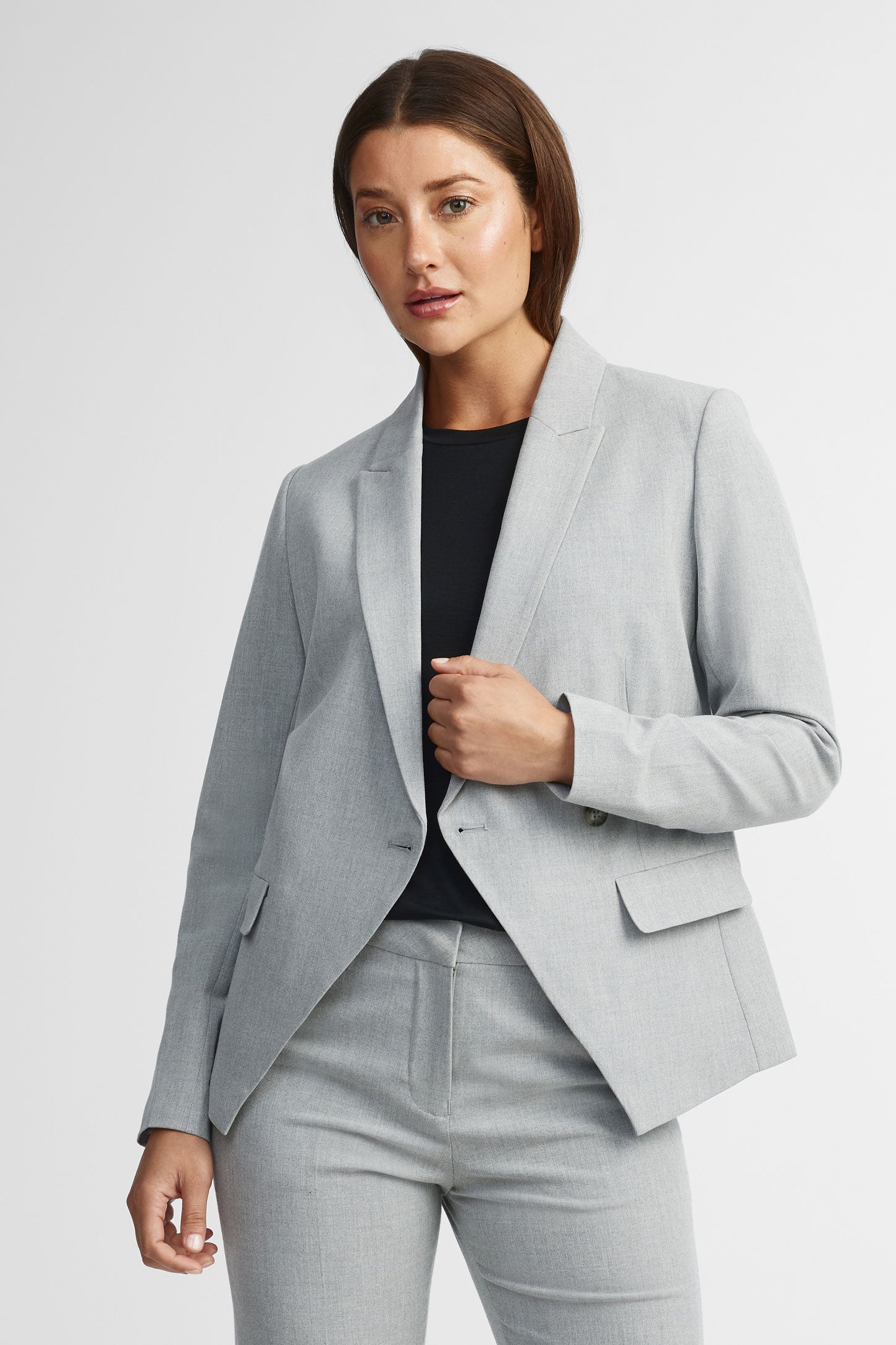 Veston court asymétrique - Femme && GRIS MULTI