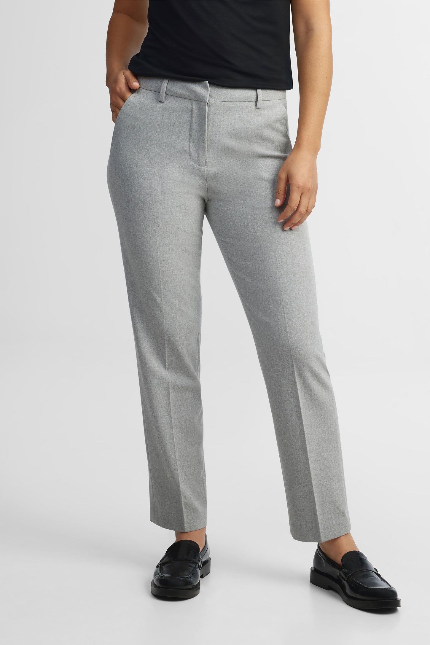 Pantalon habillé 7/8 - Femme && GRIS MULTI