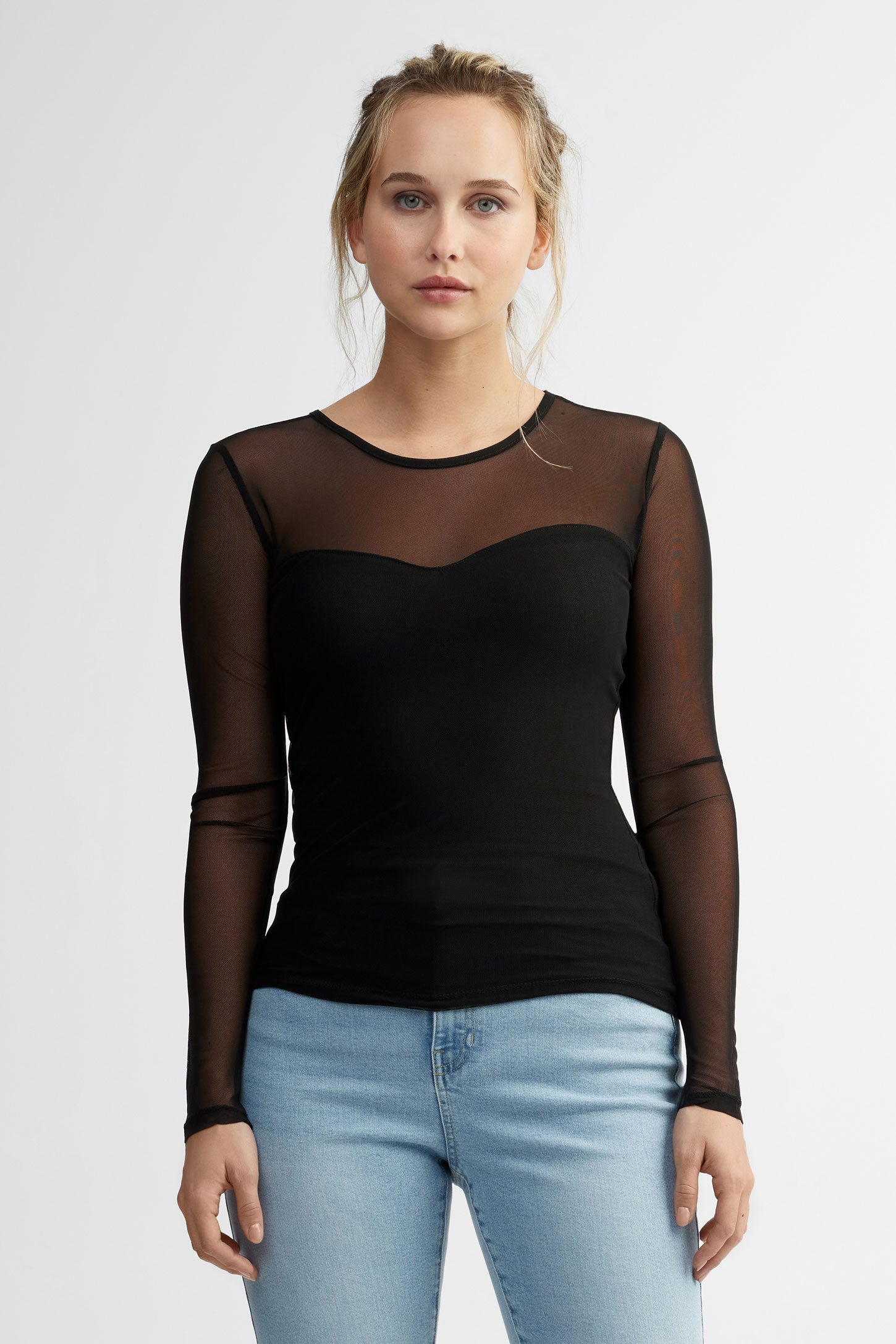 Chandail manches longues mesh - Femme && NOIR