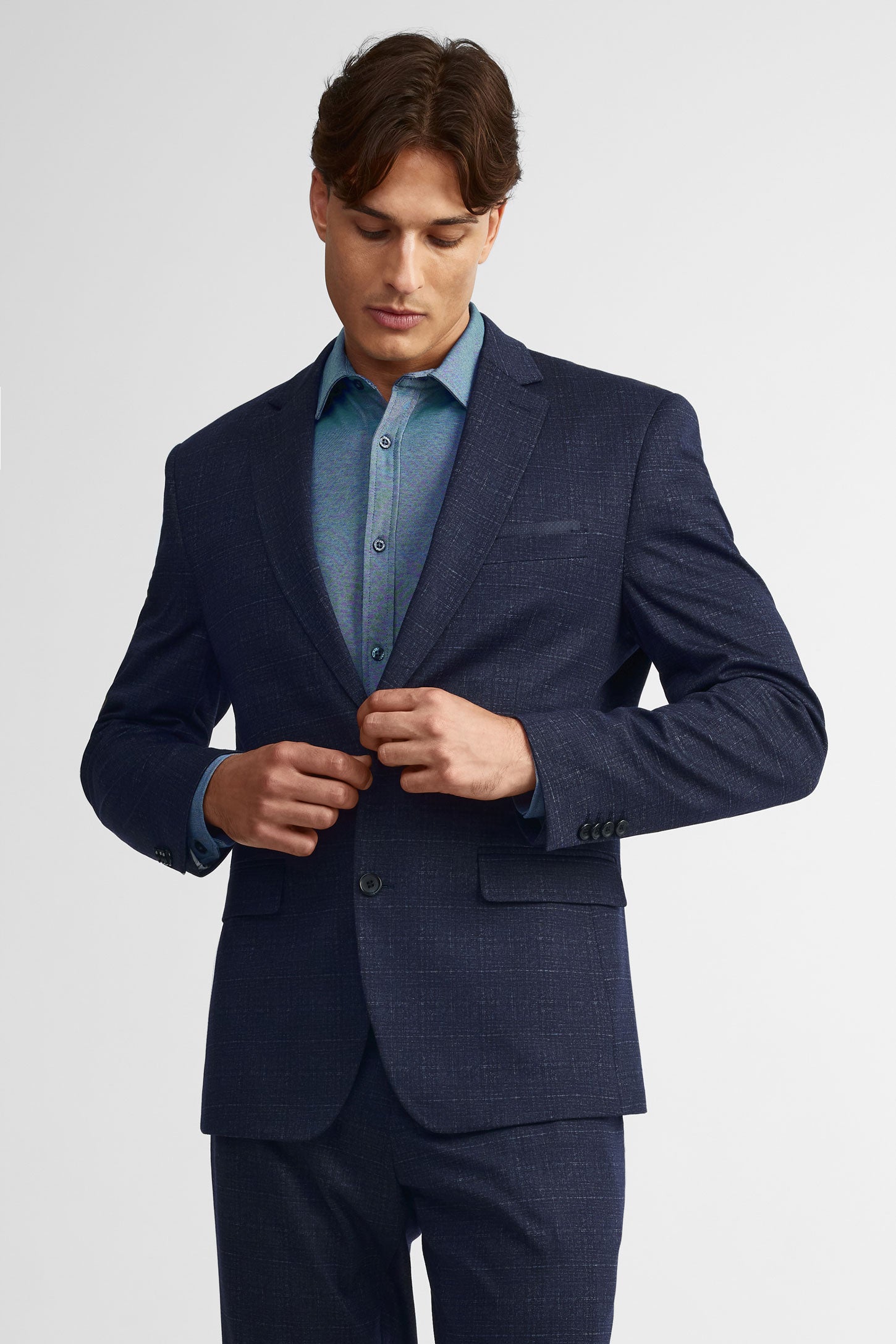 Veston à carreaux coupe ajustée - Homme && MARIN