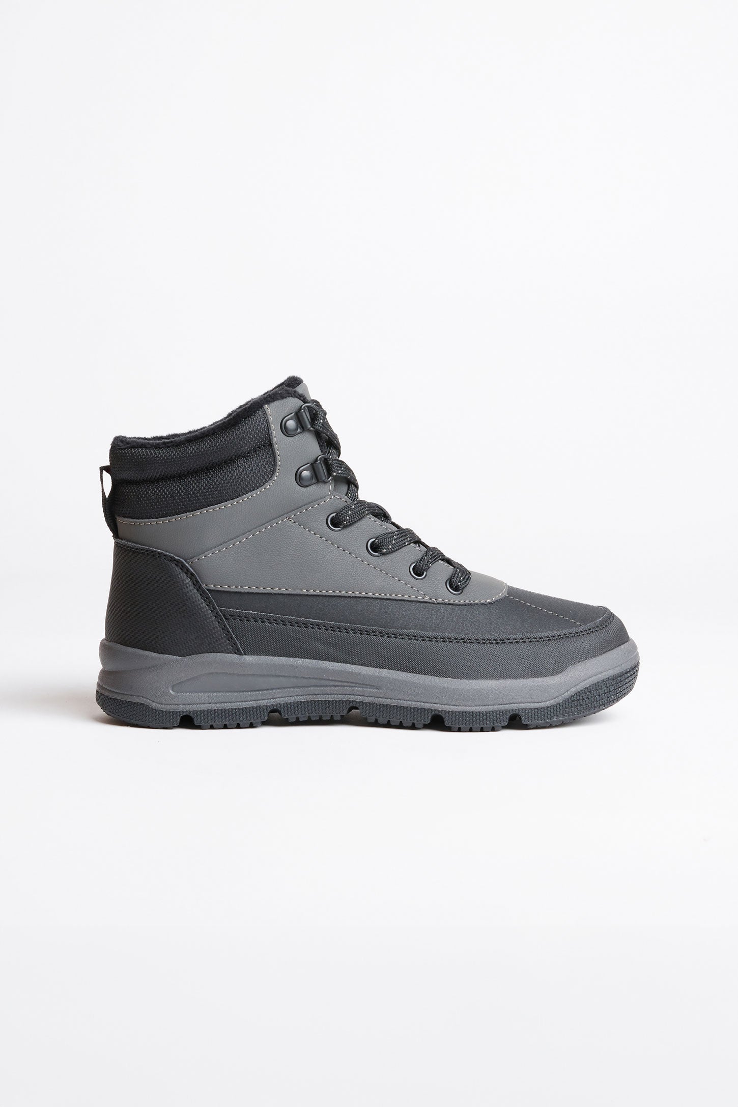 Bottillons cuir Nubuck doublés - Ado garçon && NOIR
