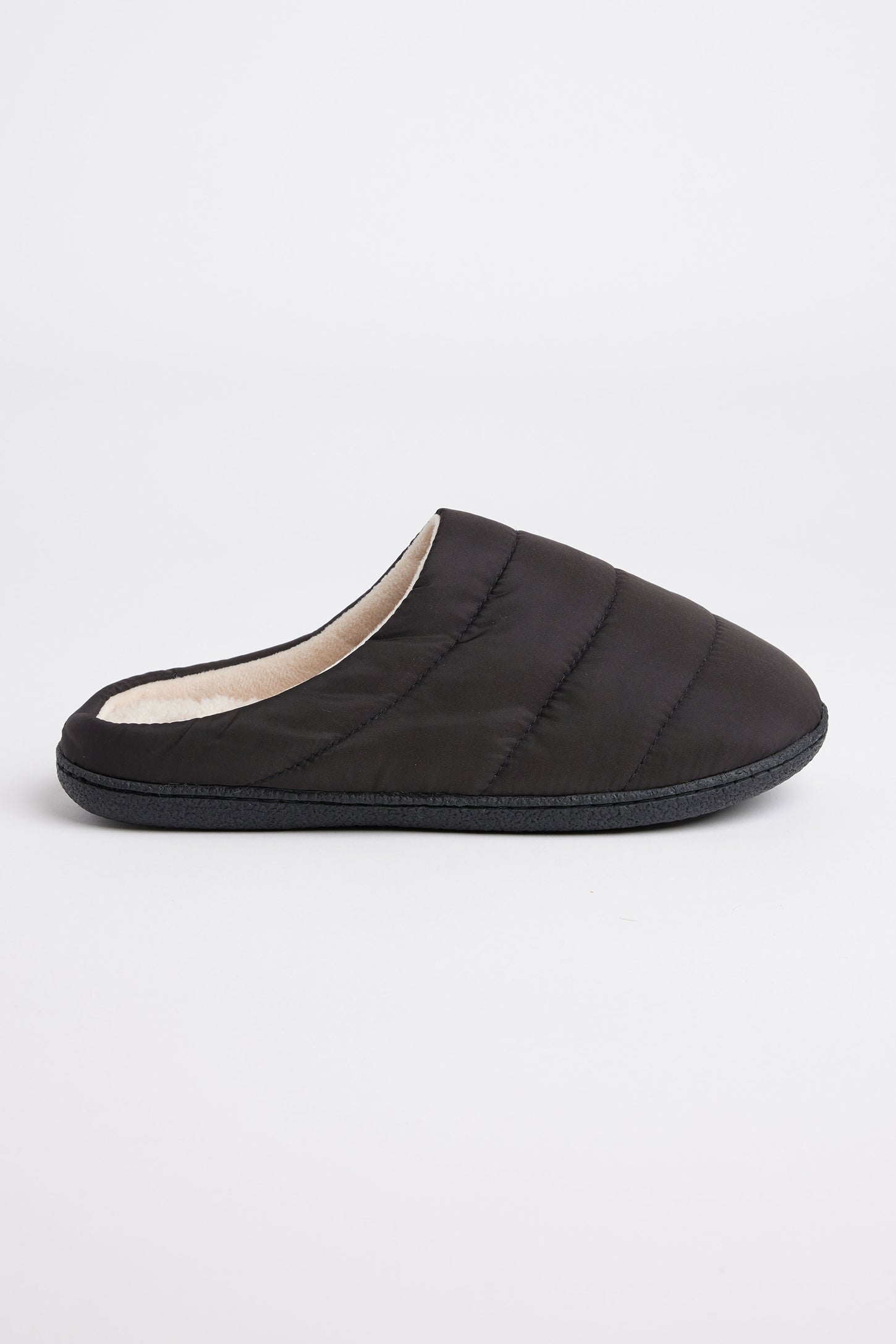 Pantoufles mules matelassées doublées sherpa - Ado garçon && NOIR