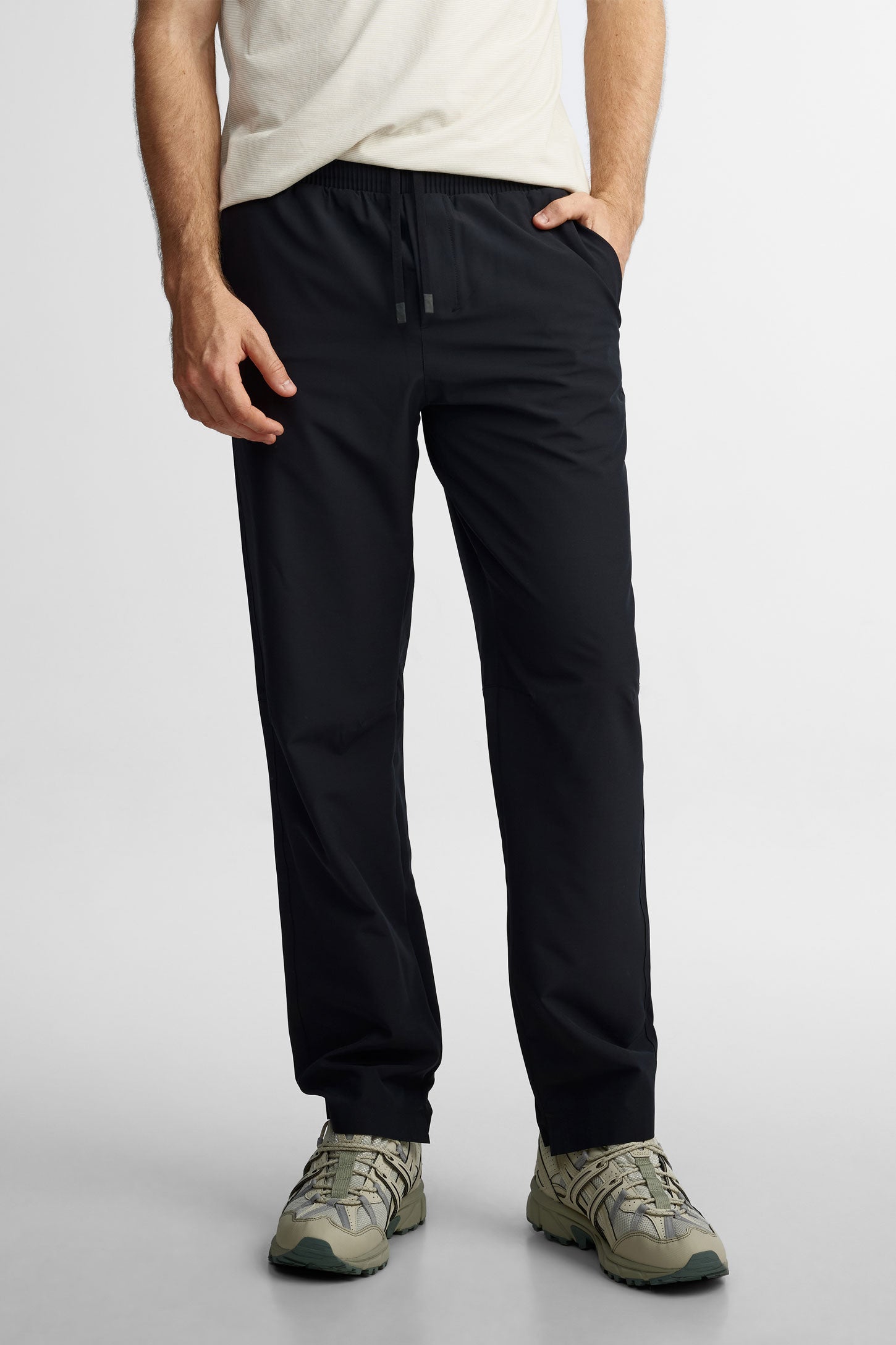 Pantalon extensible taille élastique BM - Homme && NOIR