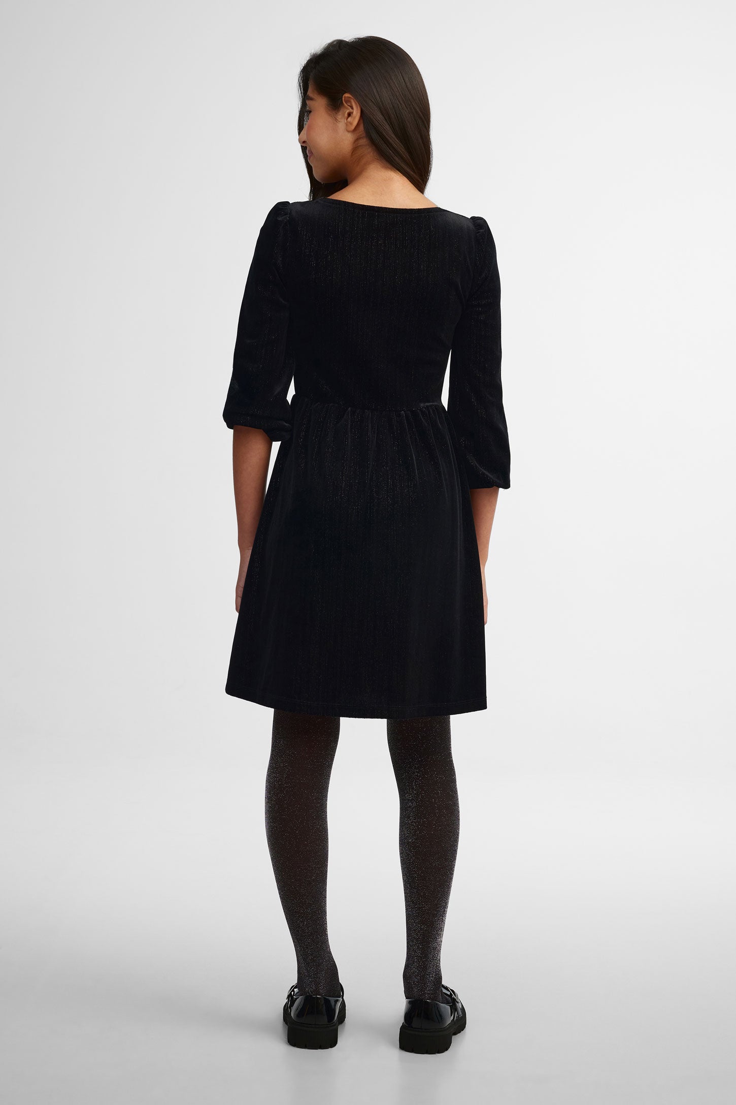 Robe patineuse en velours - Ado fille && NOIR