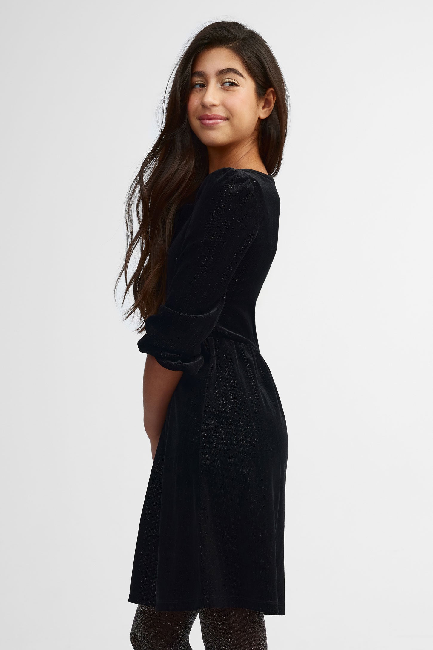 Robe patineuse en velours - Ado fille && NOIR