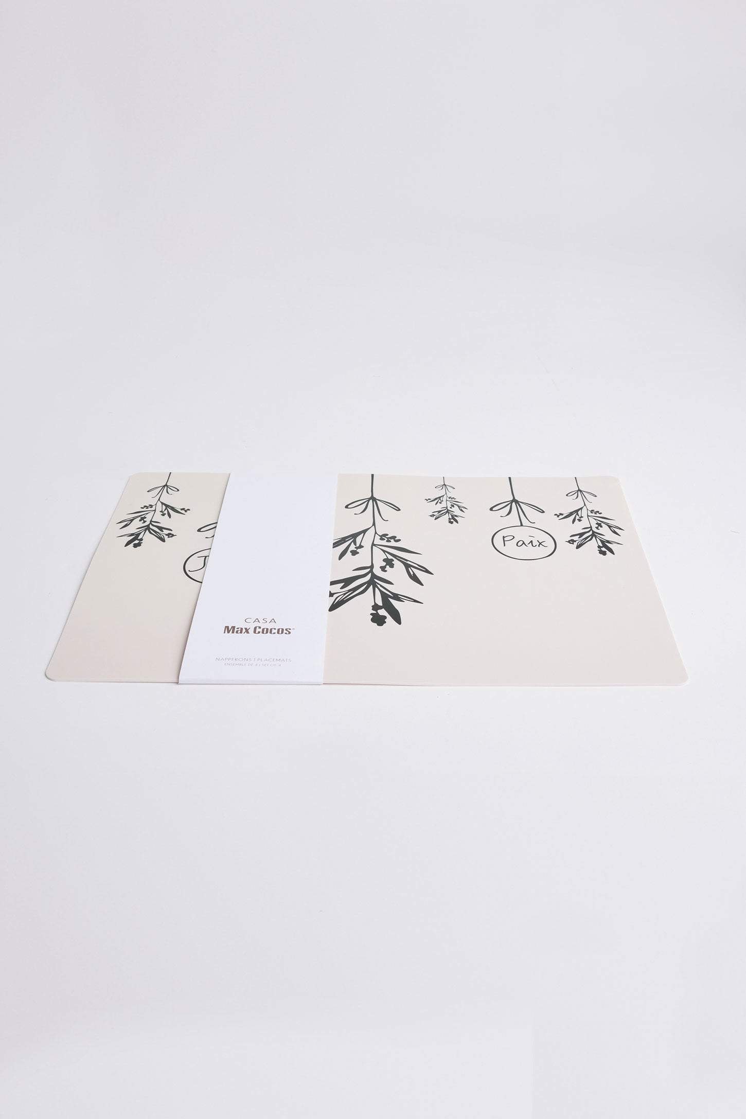 Paquet de 4 napperons 12 x 18'' - Maison && BLANC CASSÉ