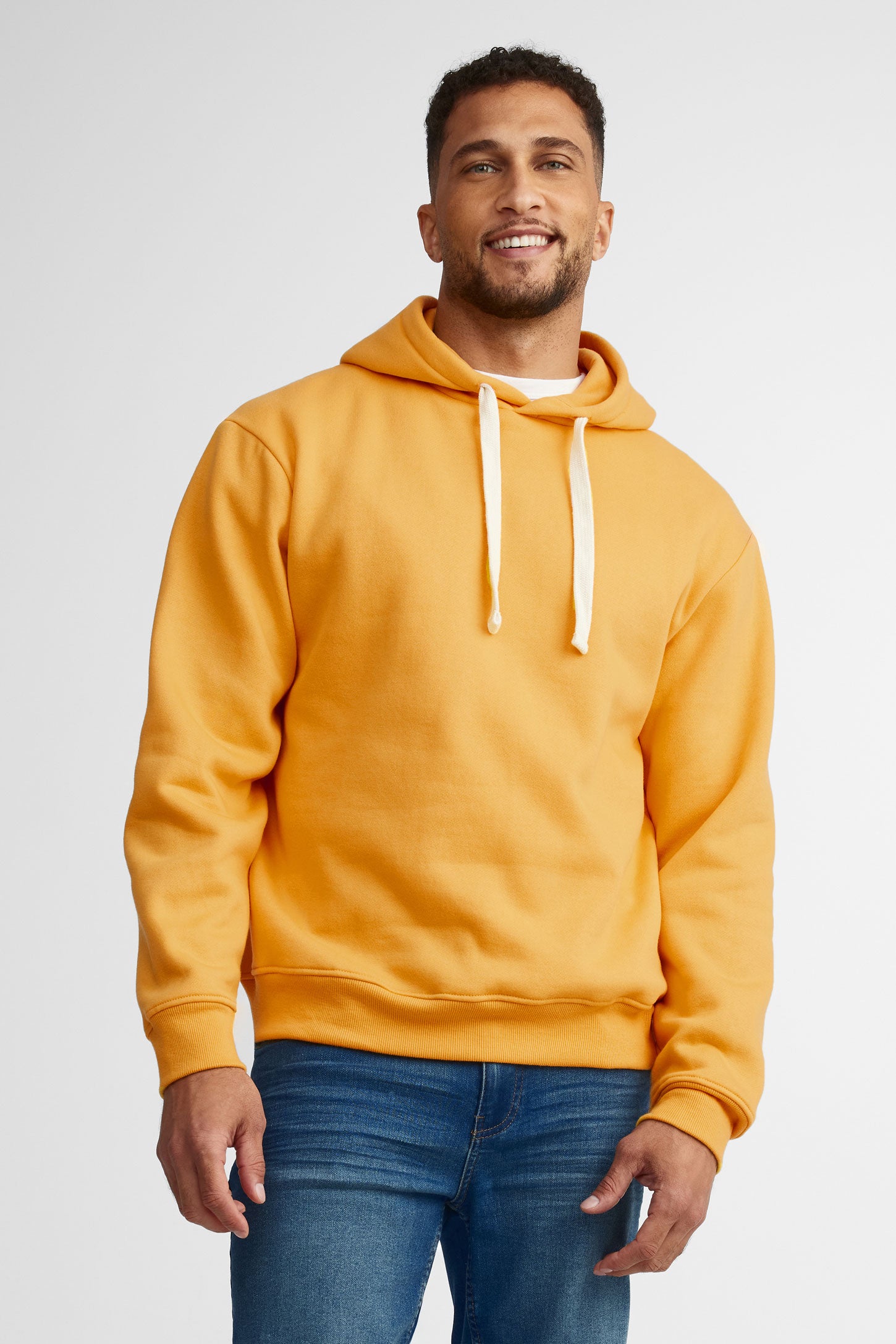 Chandail à capuchon coton ouaté - Homme && JAUNE