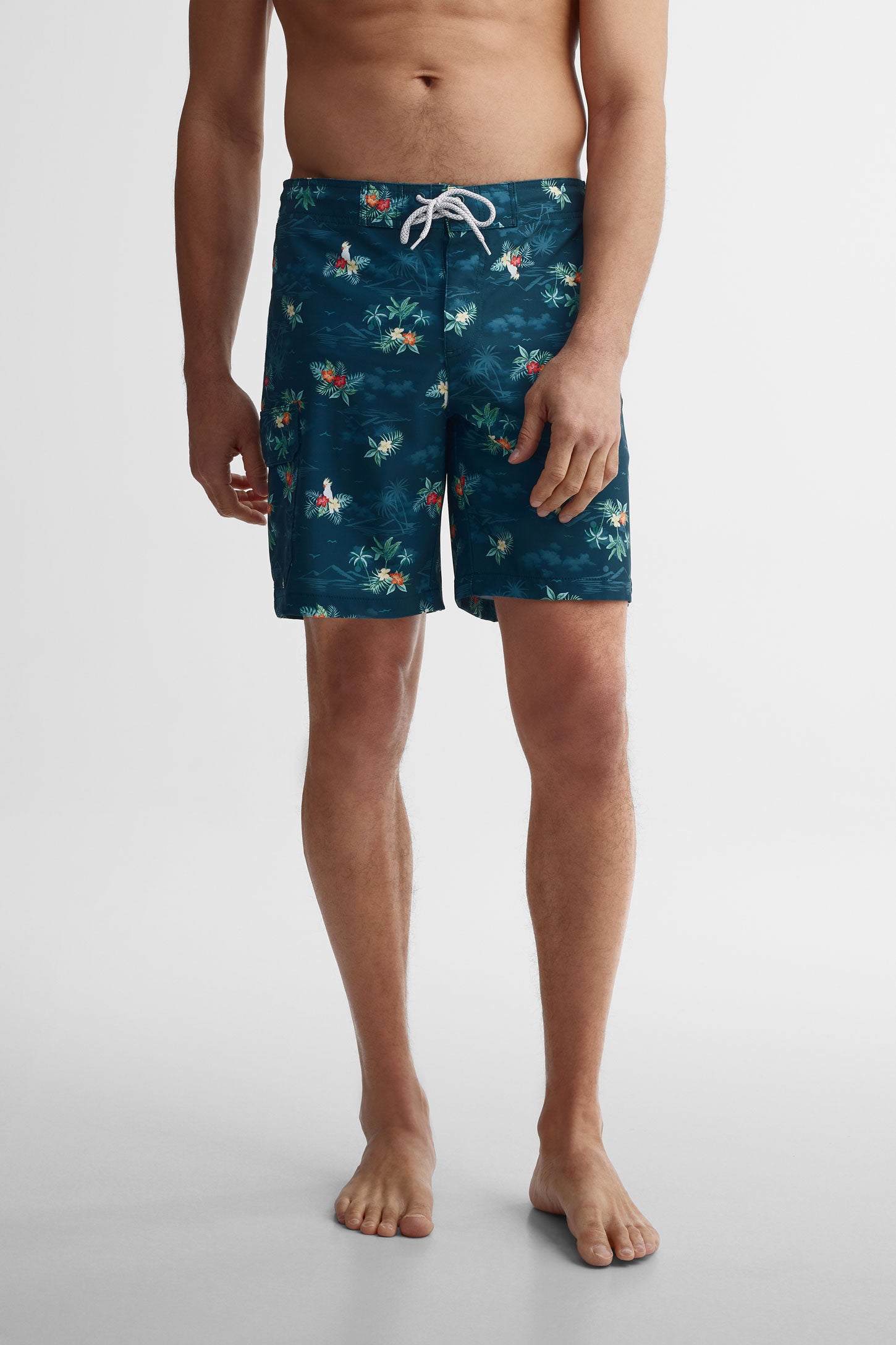 Short maillot de bain extensible 4 sens - Homme && BLEU MULTI