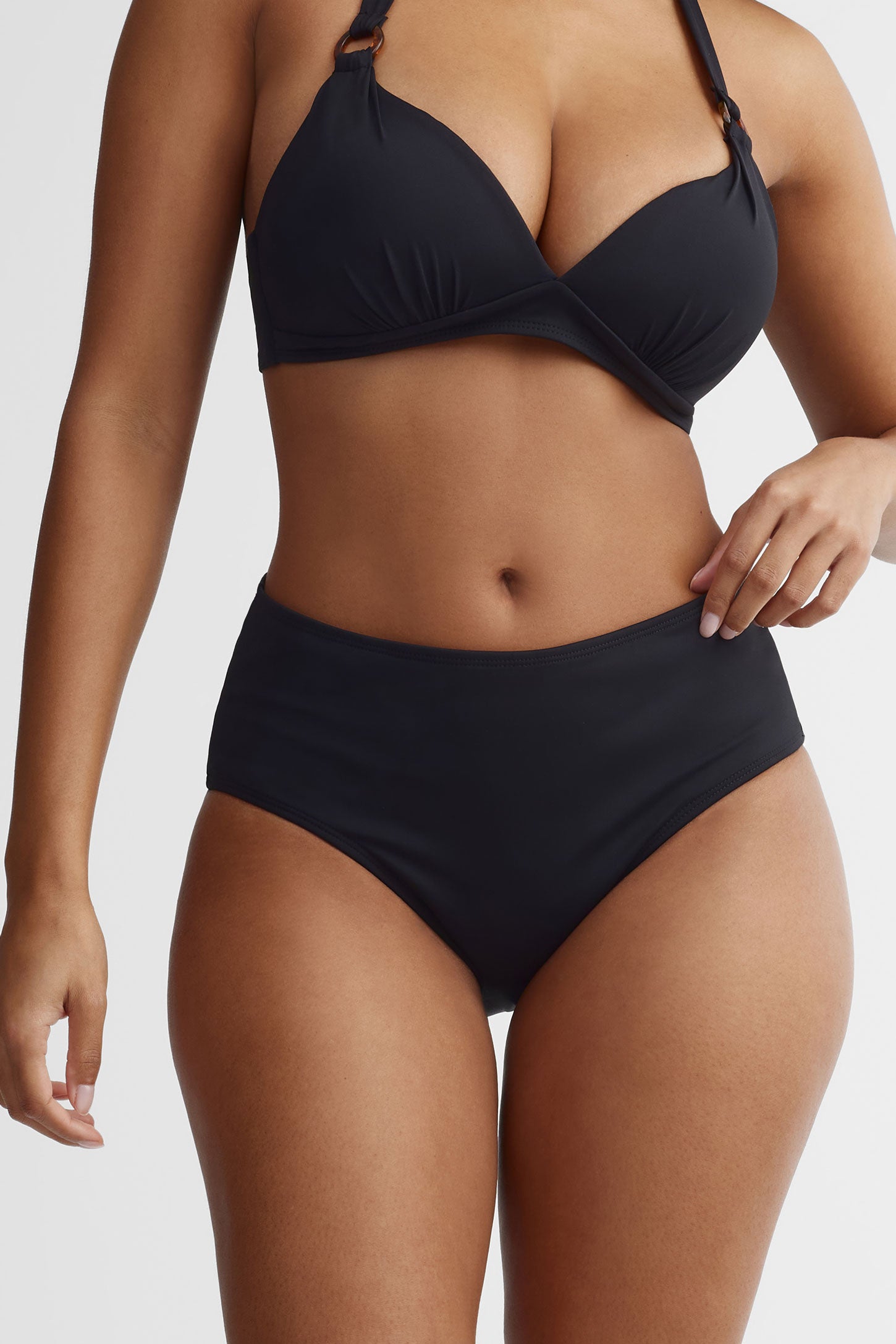 Culotte maillot de bain taille haute - Femme && NOIR