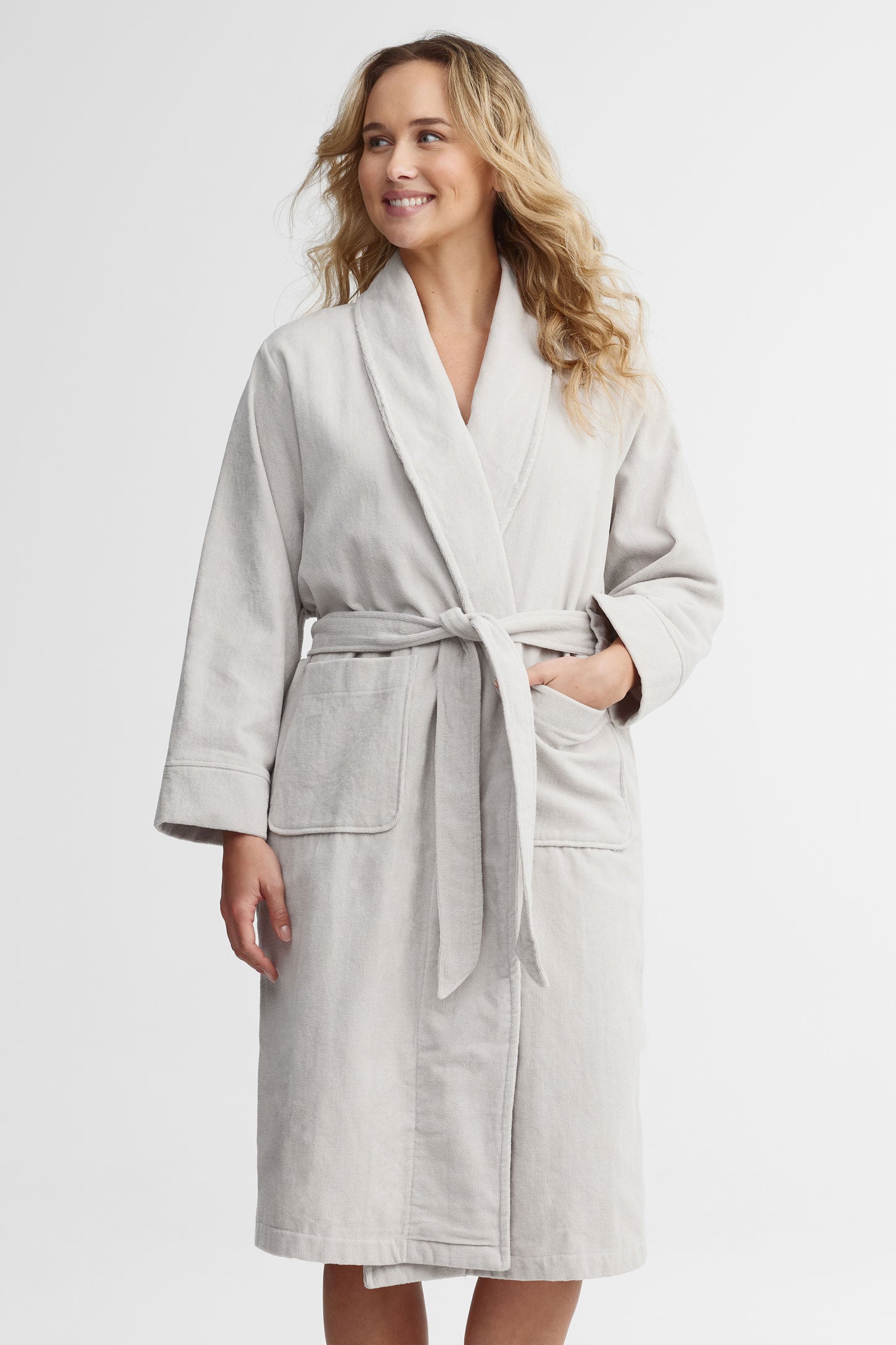 Robe de chambre coton éponge - Homme && GRIS